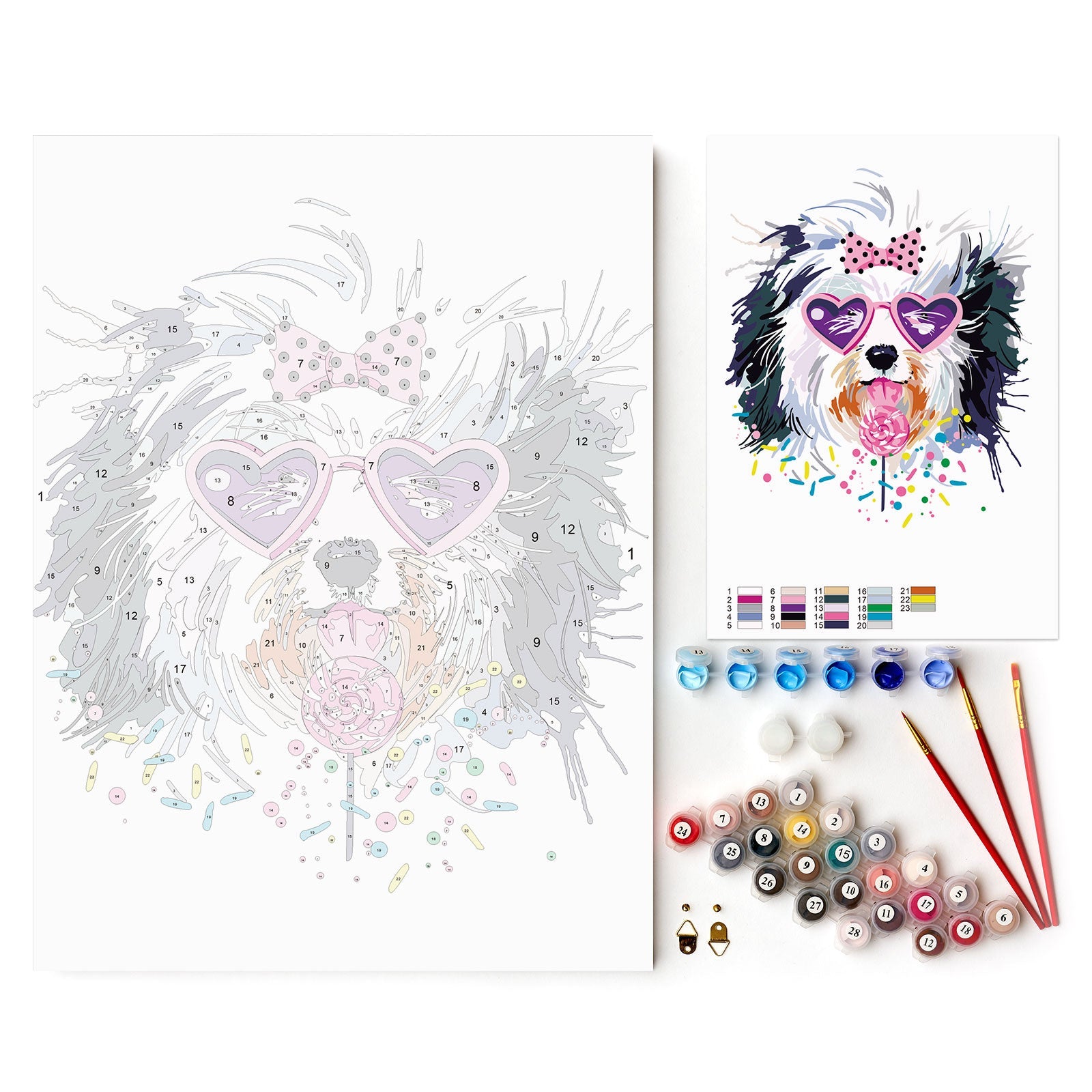 Paint by Numbers 30x40 cm | Stylish Yorkie (ME1116e) – Painting by numbers | Varvikas.Shop