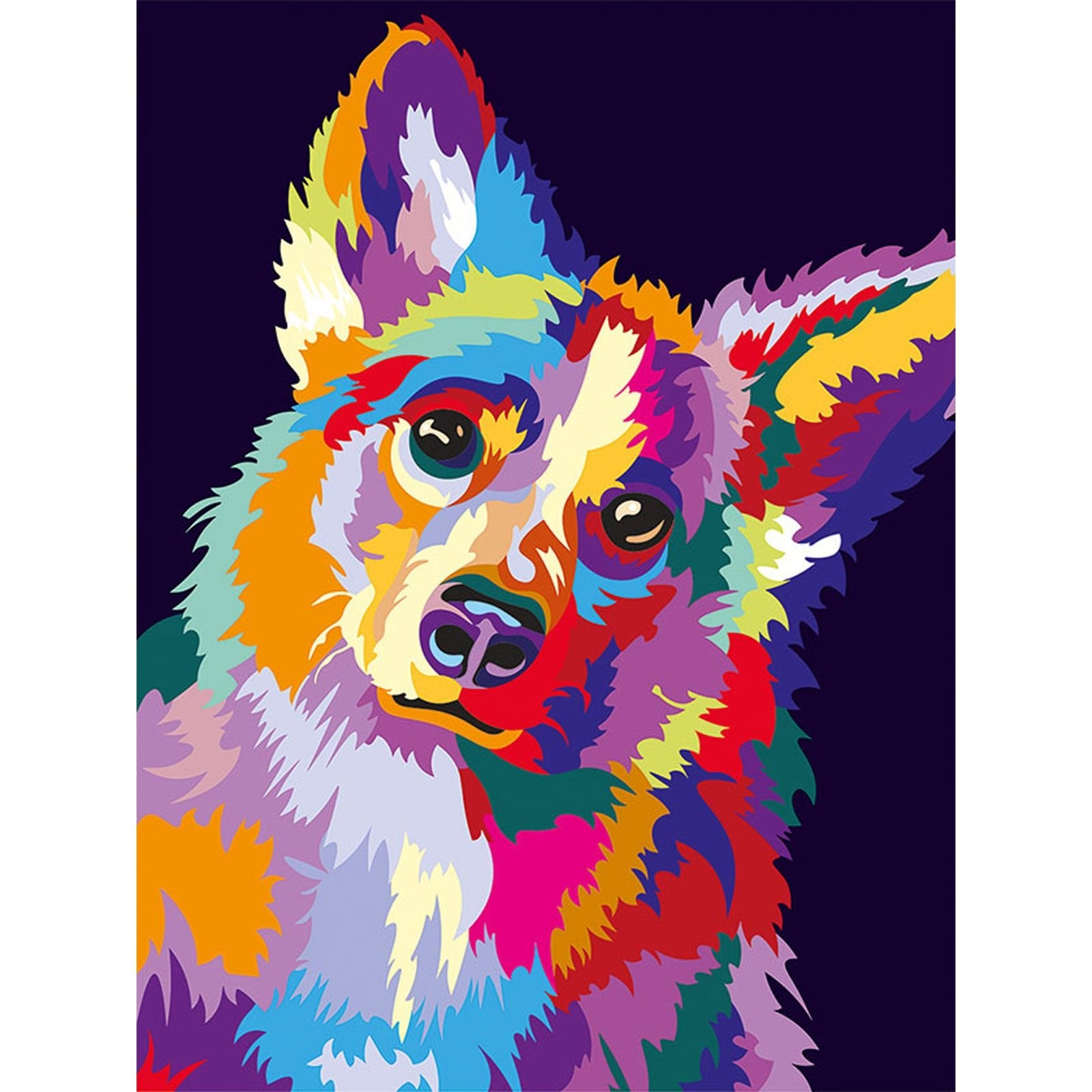 Paint by Numbers 30x40 cm | Through the eyes of a corgi (ME1144e) – Painting by numbers | Varvikas.Shop