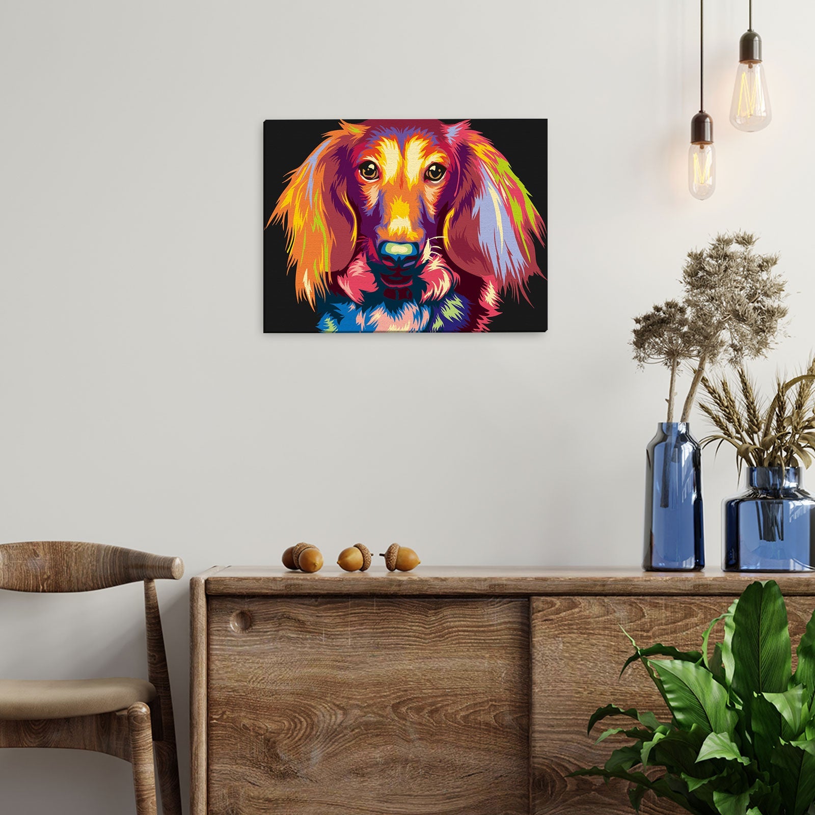 Paint by Numbers 30x40 cm | Through the eyes of a dachshund (ME1143e) – Painting by numbers | Varvikas.Shop