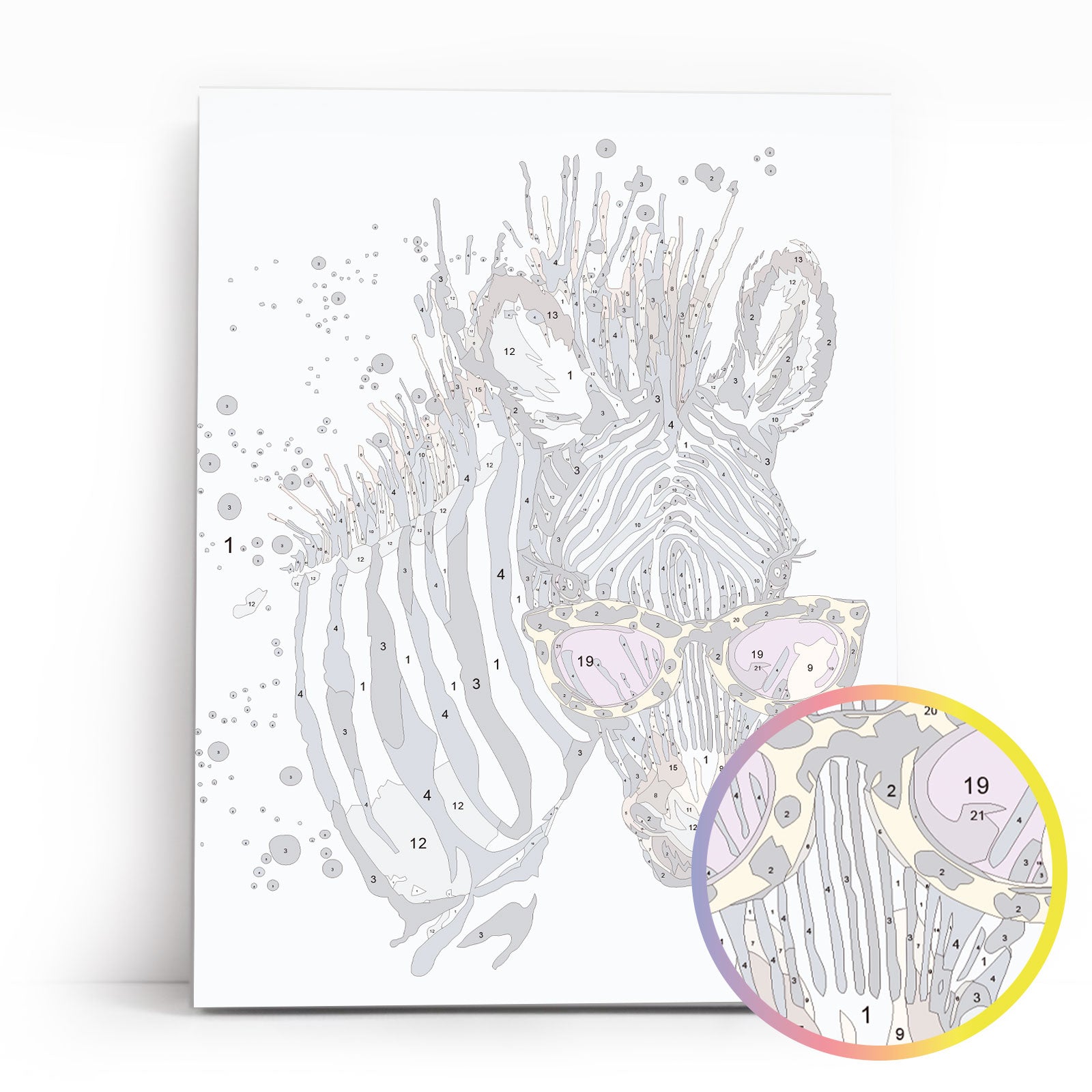 Paint by Numbers 30x40 cm | Zebra with Glasses (ME1114e) – Painting by numbers | Varvikas.Shop