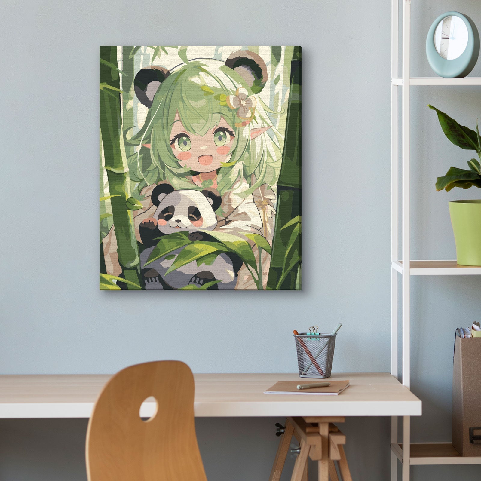 Paint by Numbers 40x50 cm | A girl with a panda (MG2488e) – Painting by numbers | Varvikas.Shop