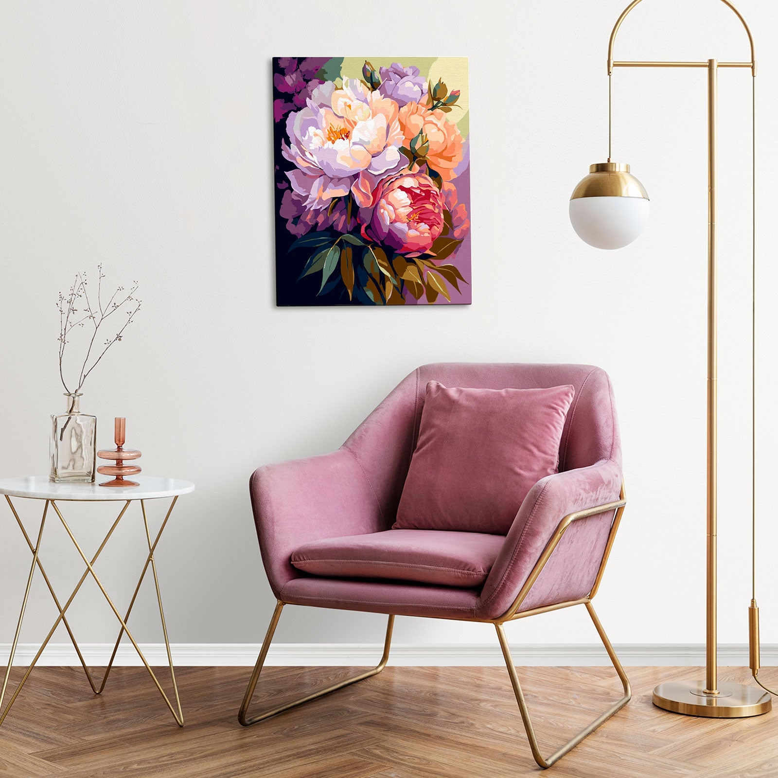 Paint by Numbers 40x50 cm | Blossoming peonies (MG2472e) – Painting by numbers | Varvikas.Shop