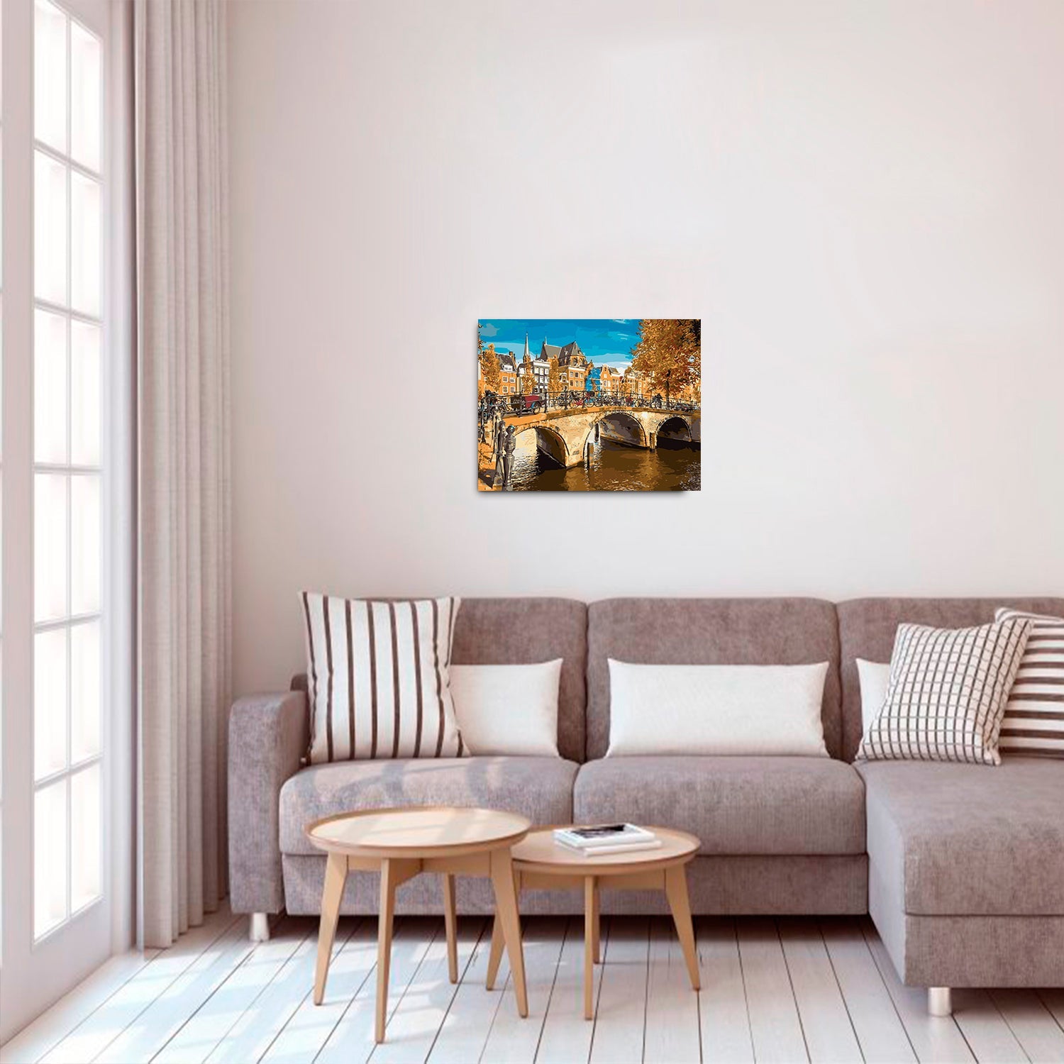 Paint by Numbers 40x50 cm | Canal in Amsterdam (MG2135e) – Painting by numbers | Varvikas.Shop