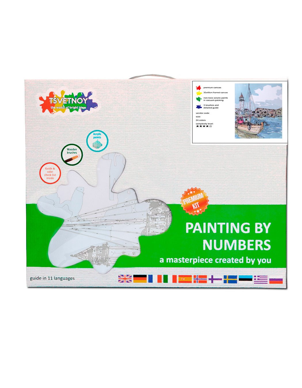 Paint by Numbers 40x50 cm | Coastal Town (MG2097e) – Painting by numbers | Varvikas.Shop