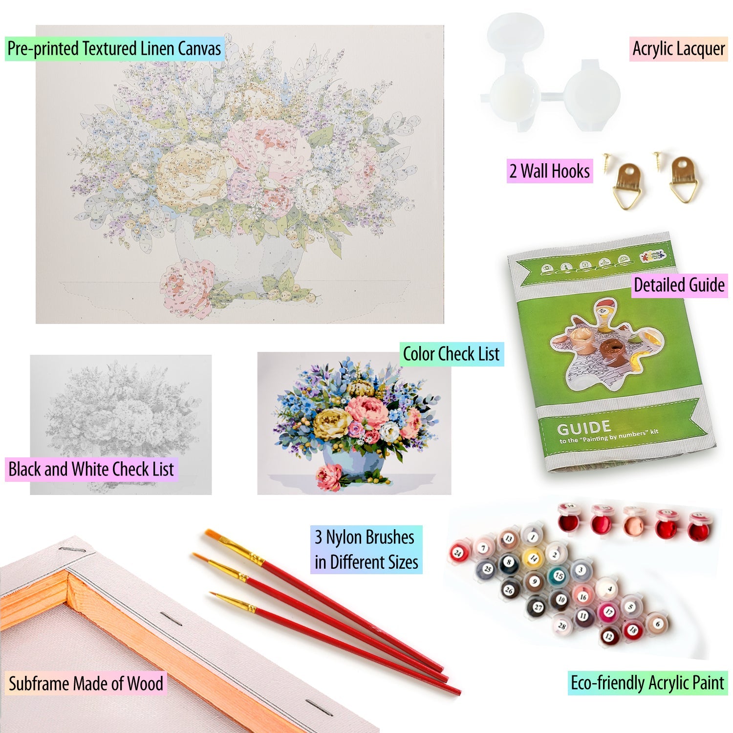 Paint by Numbers 40x50 cm | Delightful Bouquet (MG2185e) – Painting by numbers | Varvikas.Shop