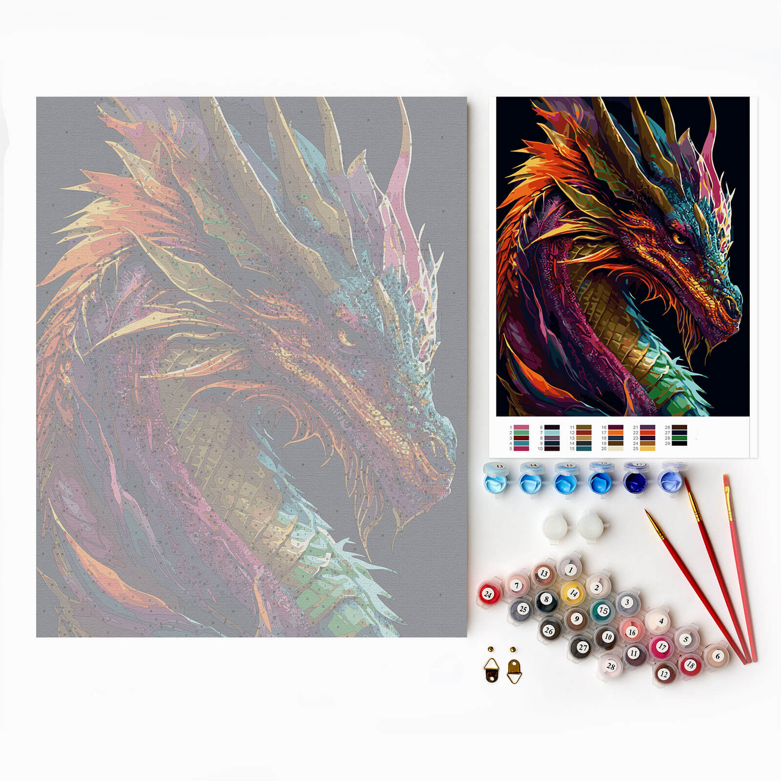 Paint by Numbers 40x50 cm | Dragon figure (MG2470e) – Painting by numbers | Varvikas.Shop