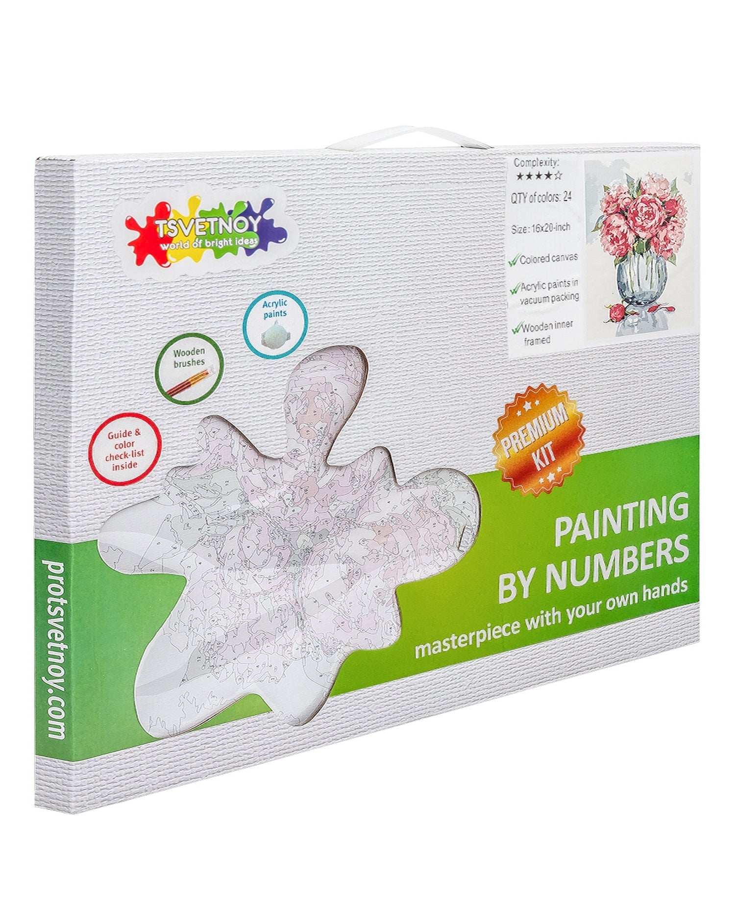 Paint by Numbers 40x50 cm | Gentle peonies (MG2065e) – Painting by numbers | Varvikas.Shop
