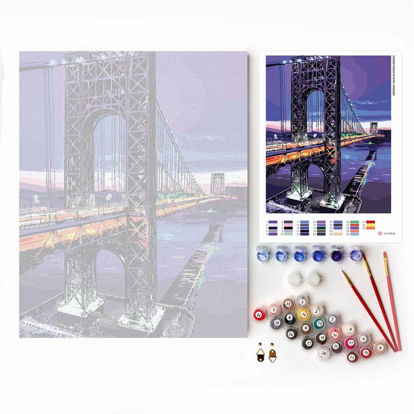 Paint by Numbers 40x50 cm | George Washington bridge (MG2489e) – Painting by numbers | Varvikas.Shop