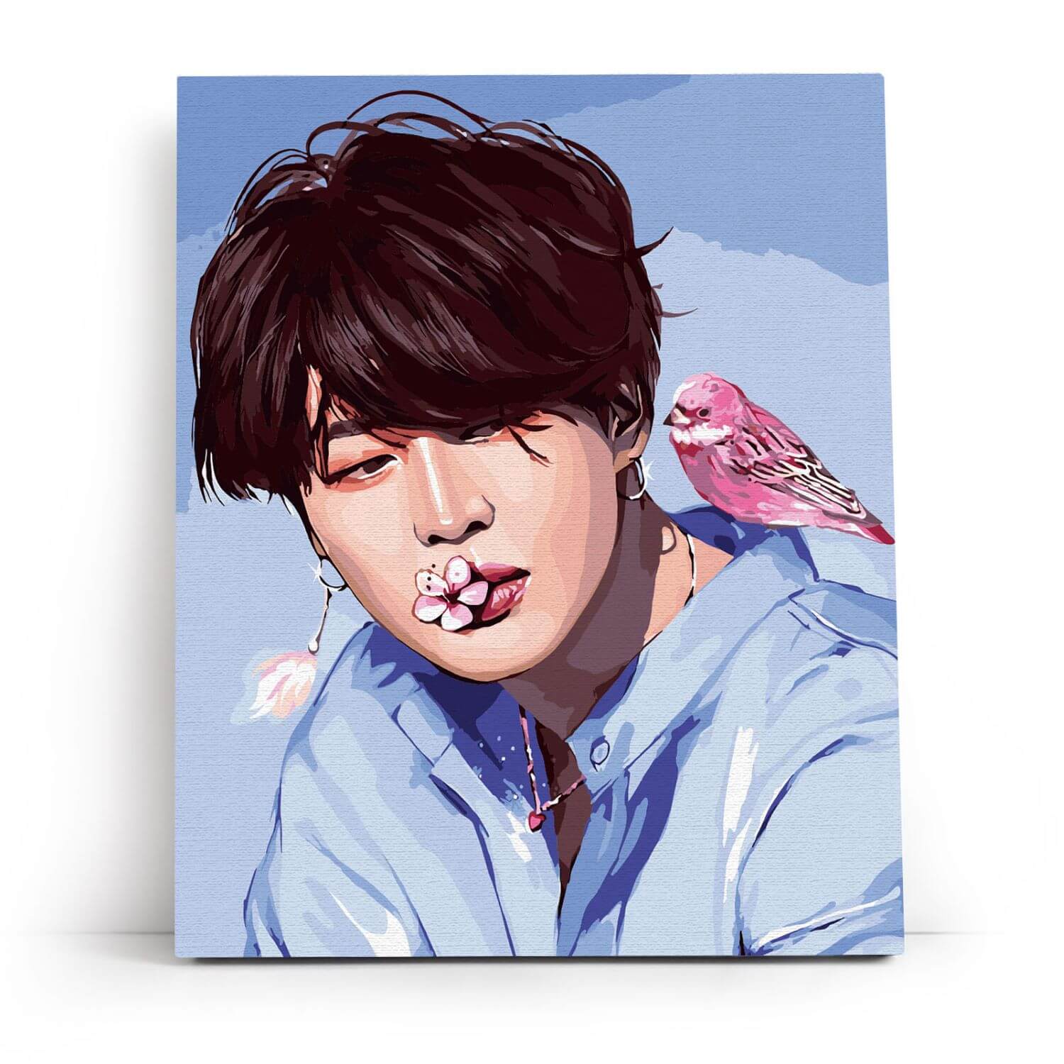 Paint by Numbers 40x50 cm | Jimin with a bird (MG2478e) – Painting by numbers | Varvikas.Shop