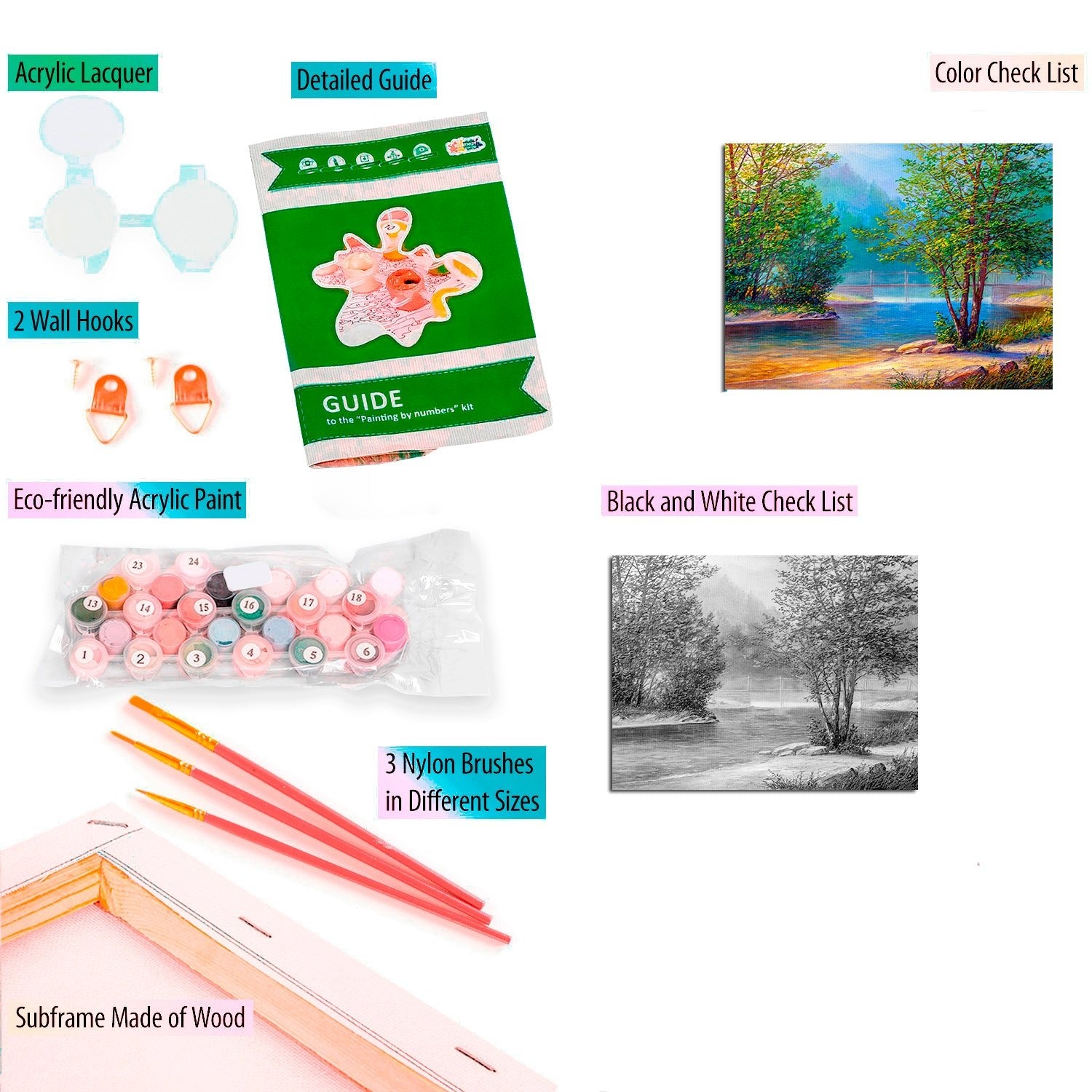Paint by Numbers 40x50 cm | Lake Landscape (MG2151e) – Painting by numbers | Varvikas.Shop