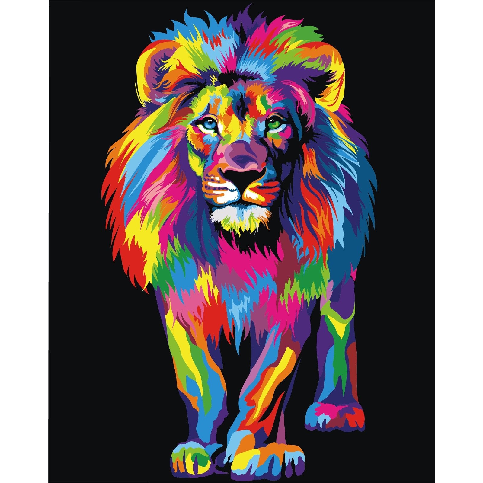 Paint by Numbers 40x50 cm | Lion pop art (MG2485e) – Painting by numbers | Varvikas.Shop
