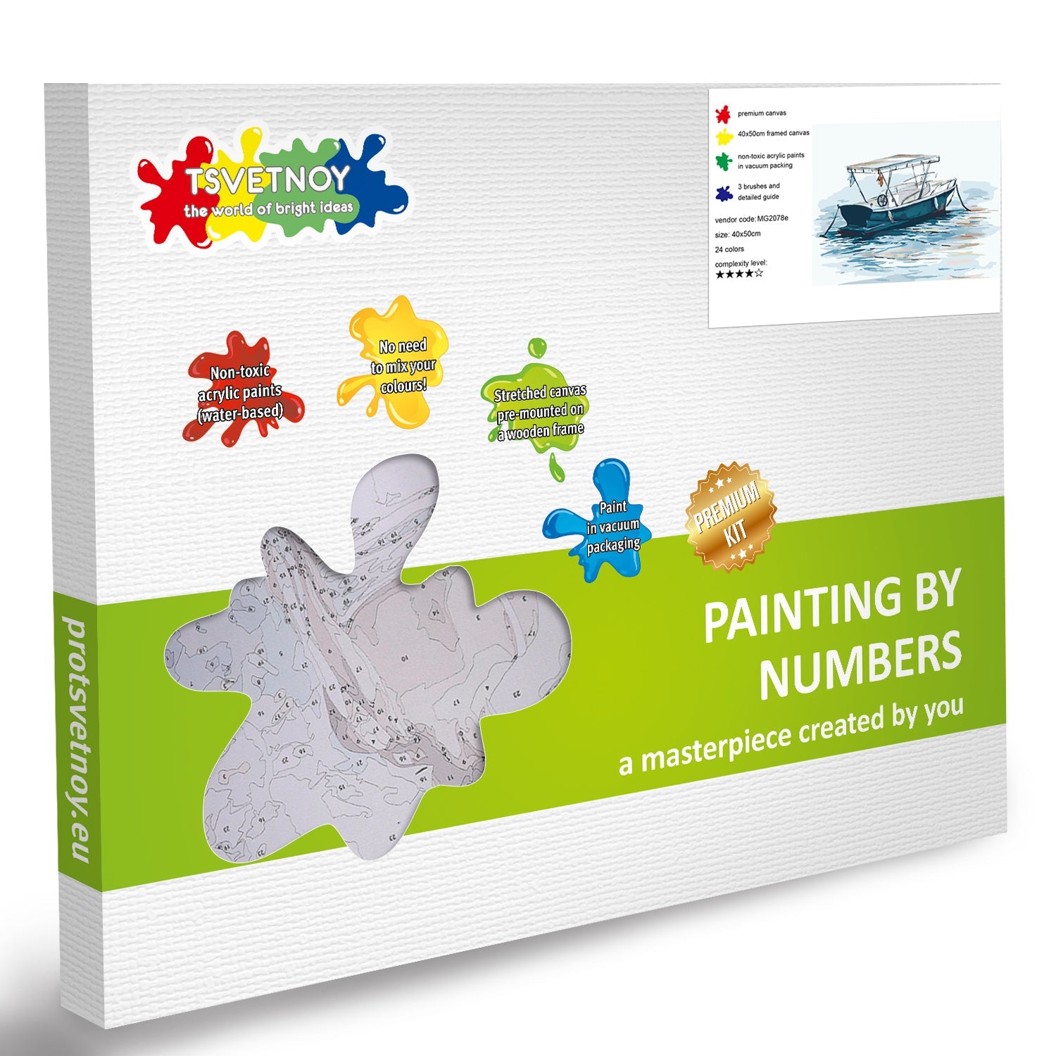 Paint by Numbers 40x50 cm | Lonely Boat (MG2078e) – Painting by numbers | Varvikas.Shop