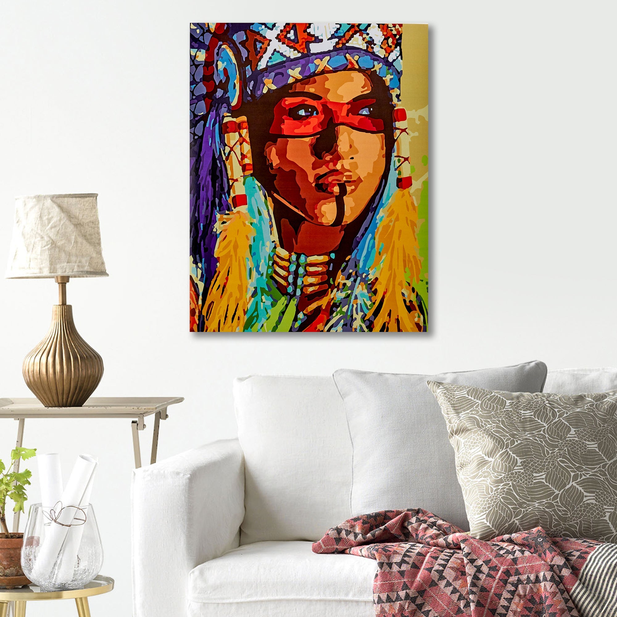 Paint by Numbers 40x50 cm | Native American Woman (MG2145e) – Painting by numbers | Varvikas.Shop