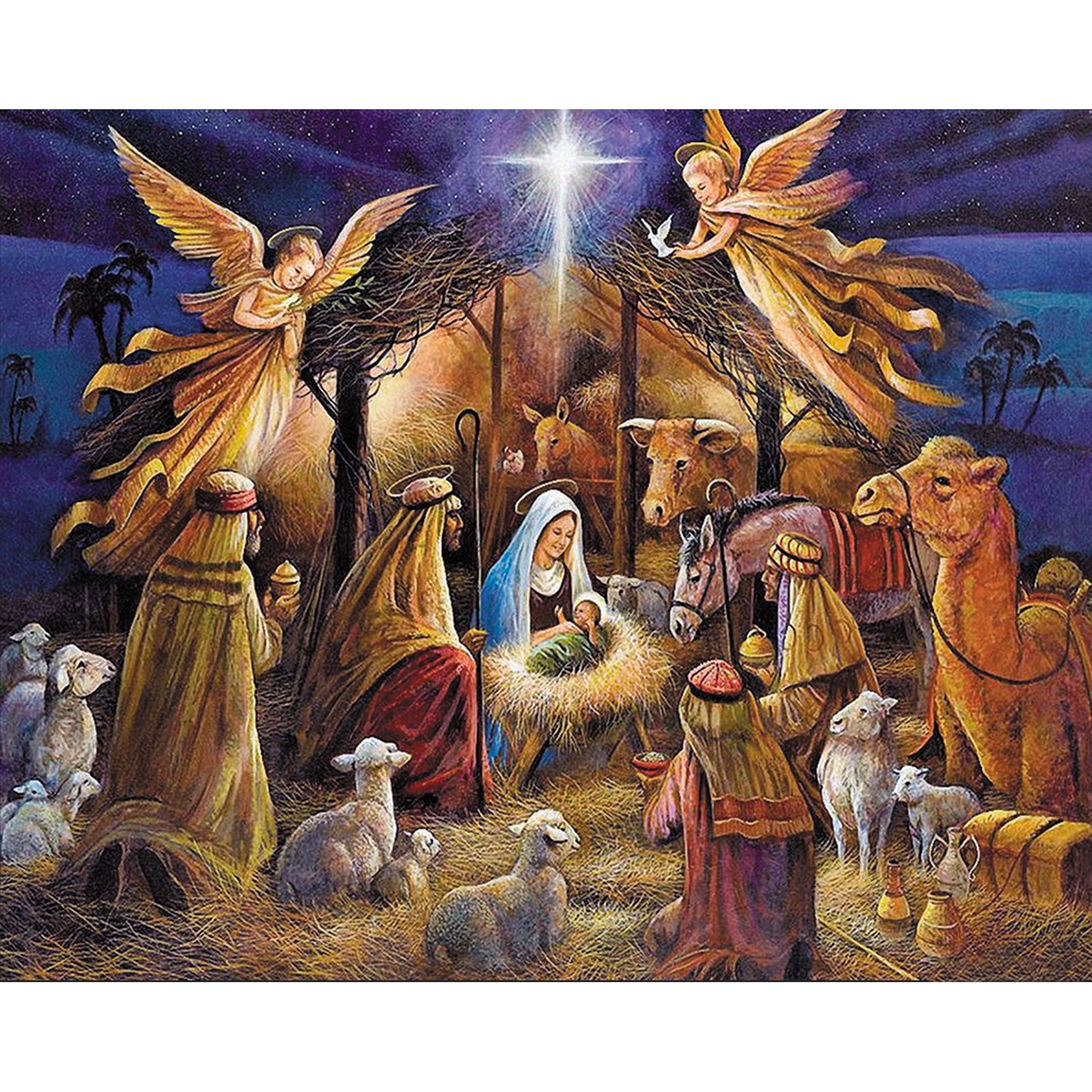 Paint by Numbers 40x50 cm | Nativity Scene (MG2154e) – Painting by numbers | Varvikas.Shop