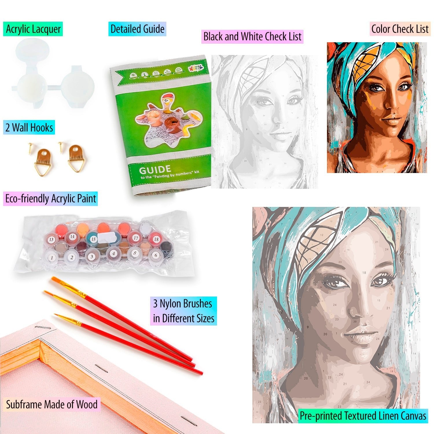 Paint by Numbers 40x50 cm | Oriental beauty (MG2108e) – Painting by numbers | Varvikas.Shop