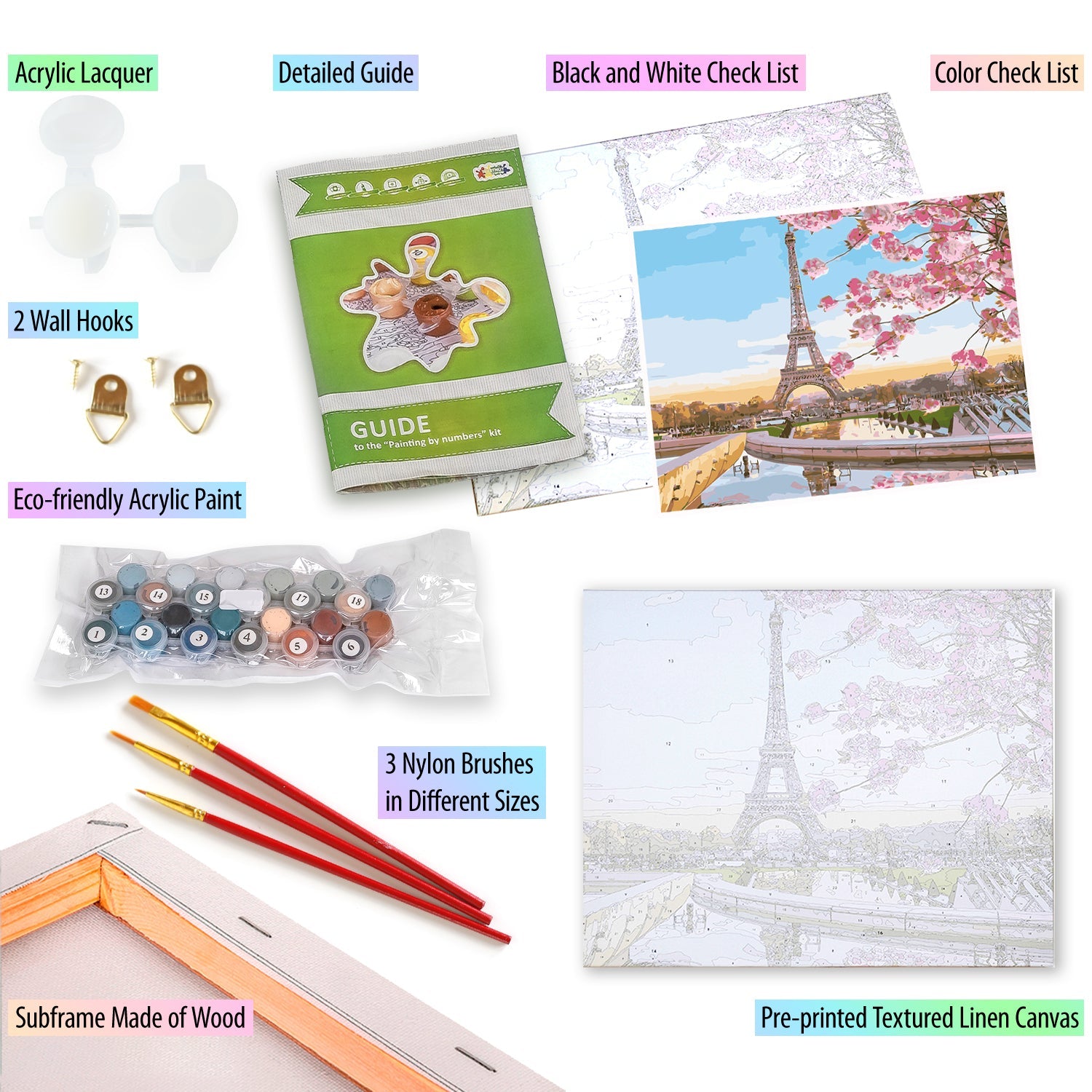 Paint by Numbers 40x50 cm | Paris in Blossom (MG2133e) – Painting by numbers | Varvikas.Shop