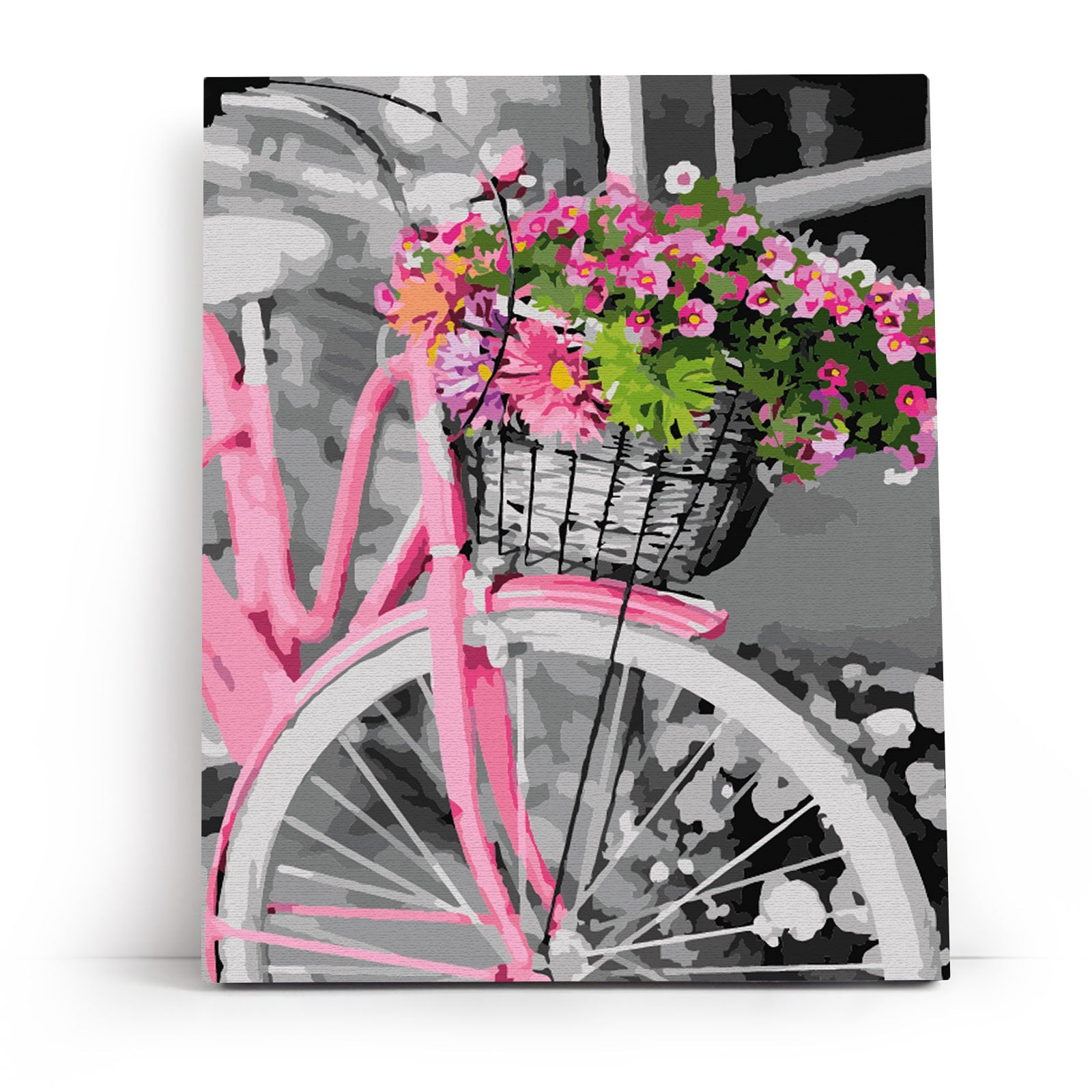 Paint by Numbers 40x50 cm | Pink bicycle (MG2464e) – Painting by numbers | Varvikas.Shop