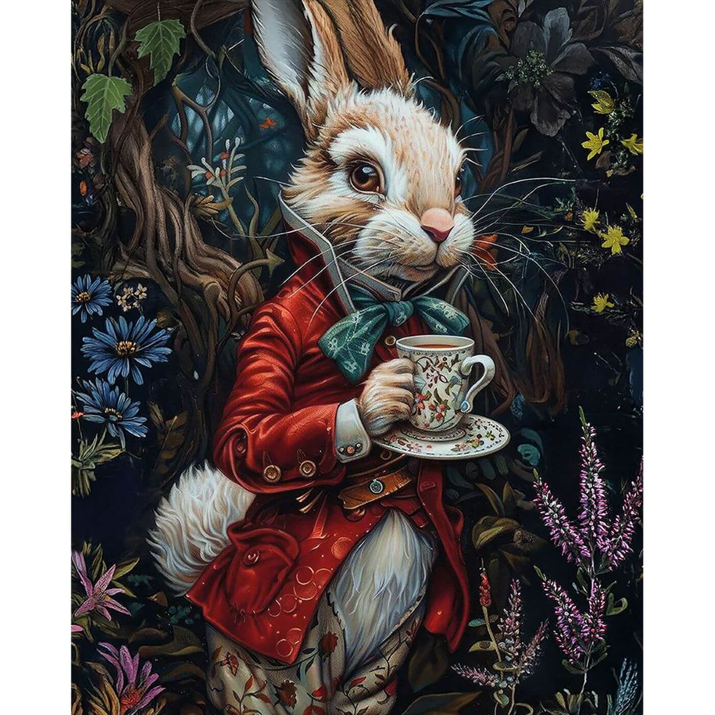 ★Original ART  ‘RABBIT' Paint by Numbers 40×50 cm, Rabbit in Wonderland (MG2517e
