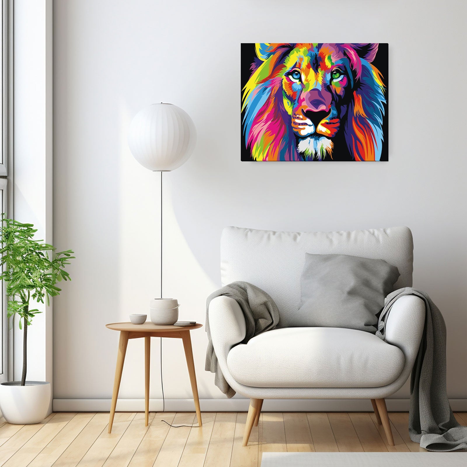 Paint by Numbers 40x50 cm | Rainbow Lion (MG2034e) – Painting by numbers | Varvikas.Shop