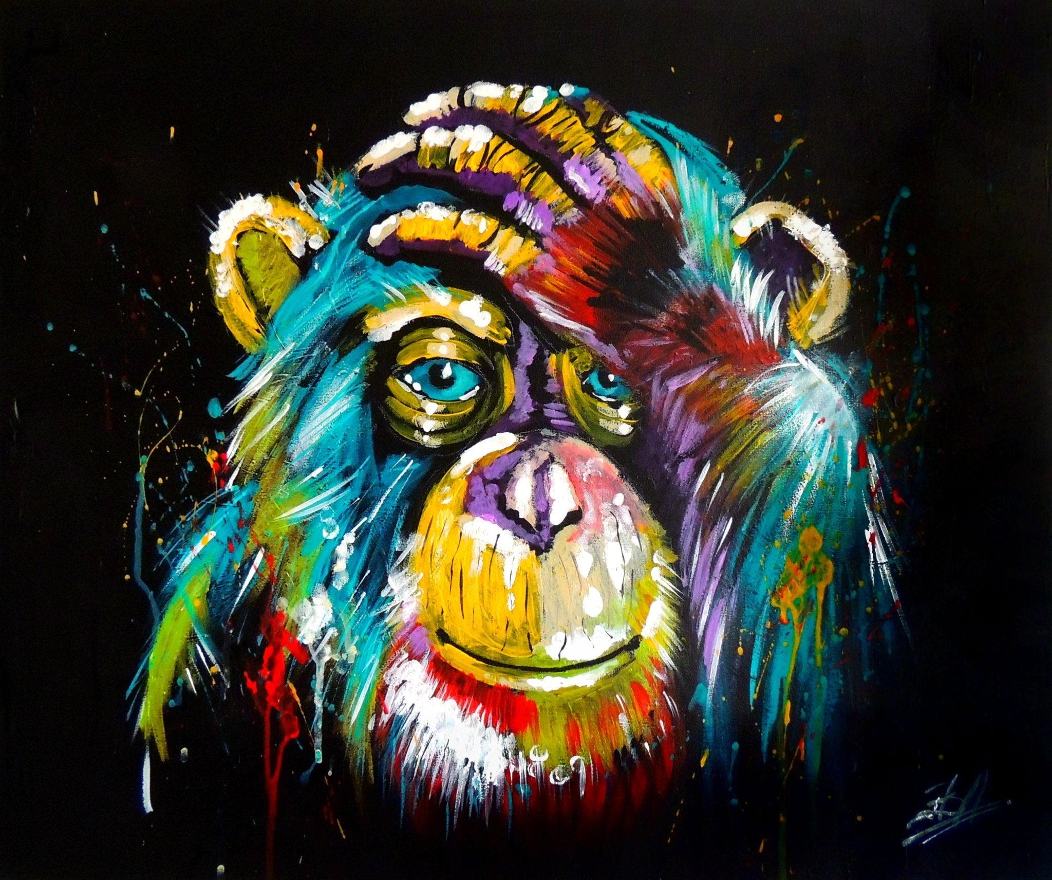 Paint by Numbers 40x50 cm | Rainbow Monkey (MG2033e) – Painting by numbers | Varvikas.Shop