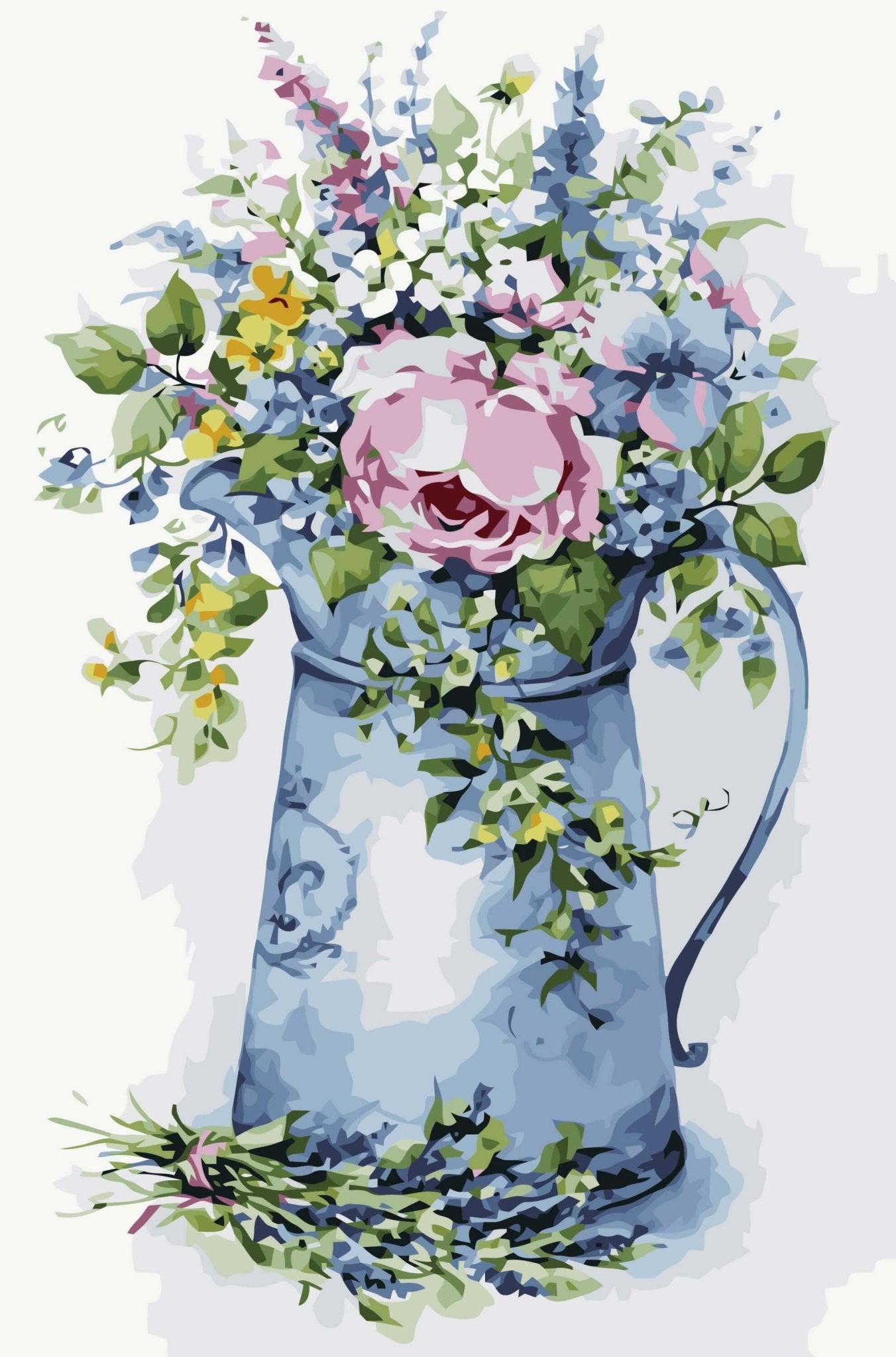 Paint by Numbers 40x50 cm | Romantic bouquet in a watering can (MG2104e) – Painting by numbers | Varvikas.Shop