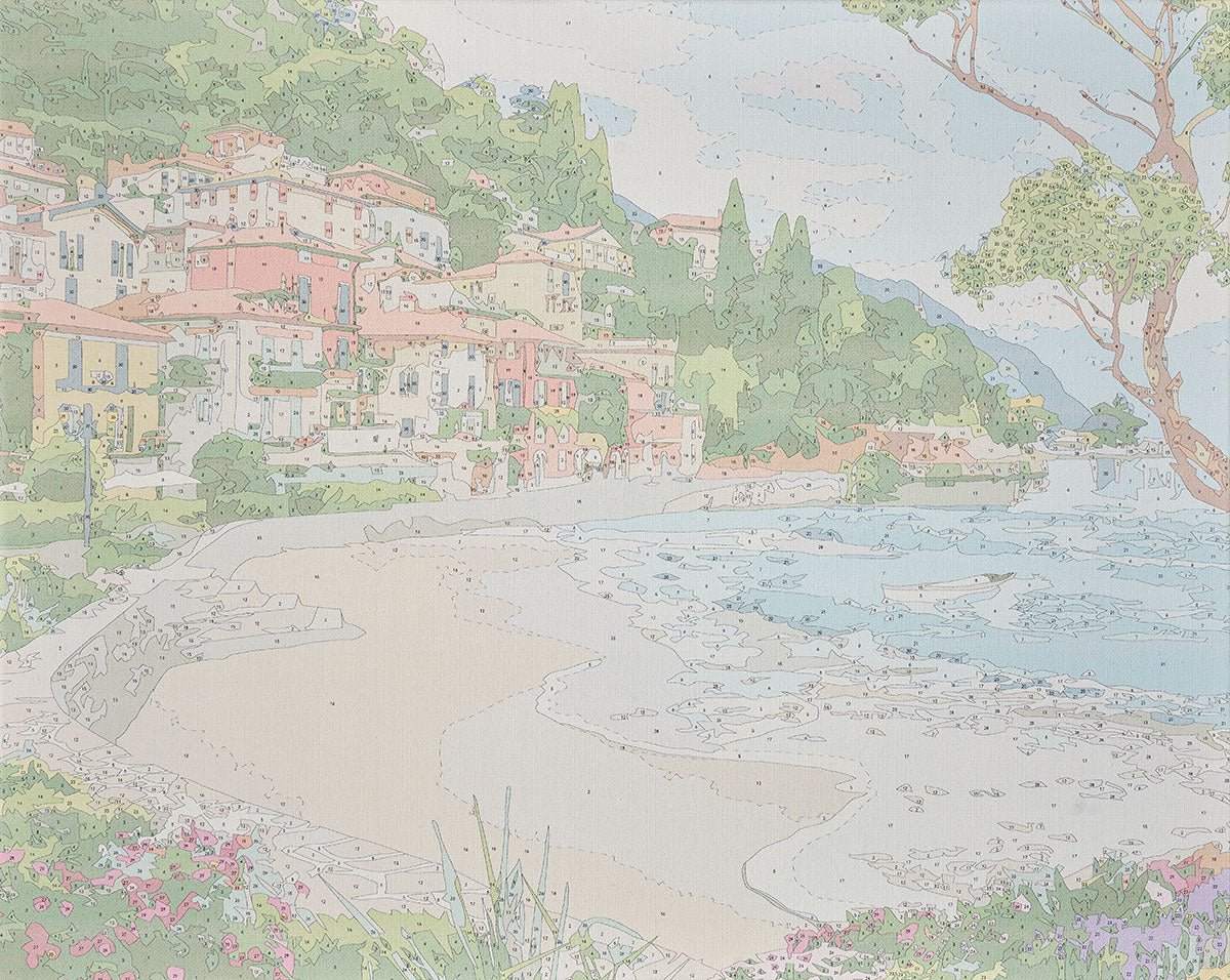 Paint by Numbers 40x50 cm | Seaside Town (MG2417e) – Painting by numbers | Varvikas.Shop