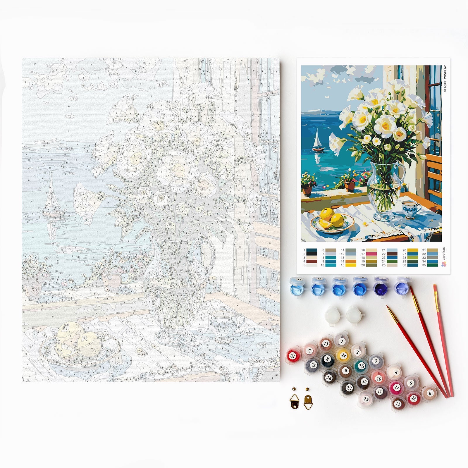 Paint by Numbers 40x50 cm | Seaside Window (MG2520e) – Painting by numbers | Varvikas.Shop