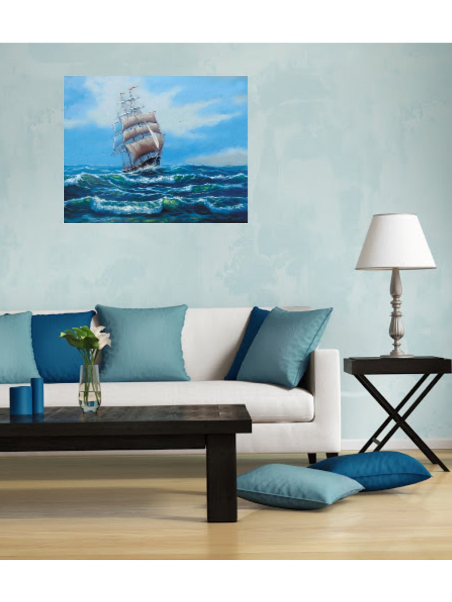 Paint by Numbers 40x50 cm | Ship with white sails (MG2410e) – Painting by numbers | Varvikas.Shop