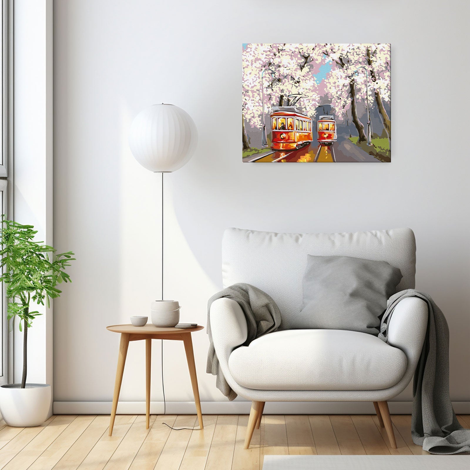 Paint by Numbers 40x50 cm | Spring trams (MG2418e) – Painting by numbers | Varvikas.Shop