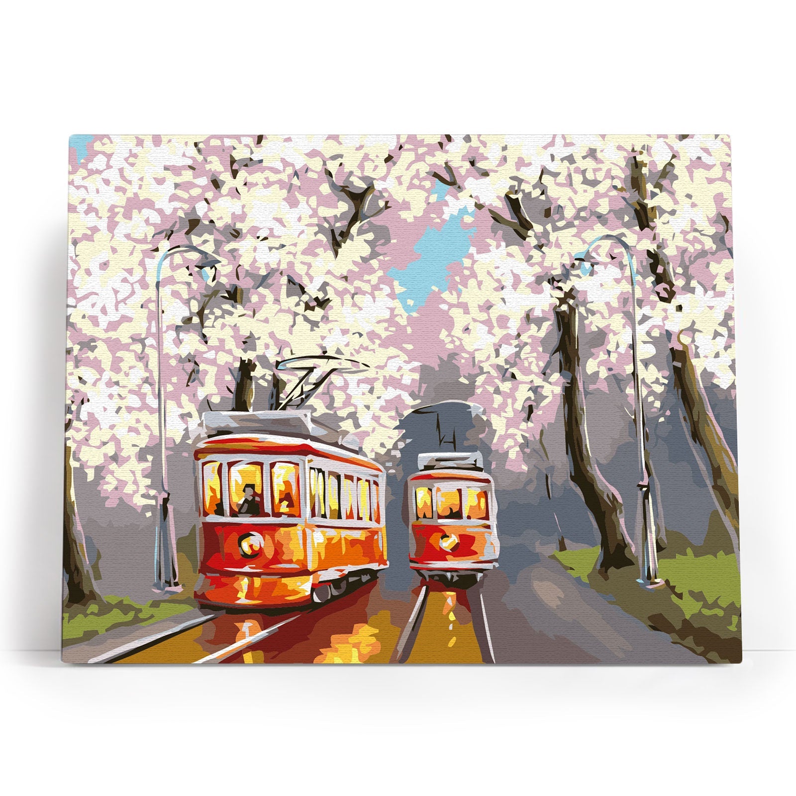 Paint by Numbers 40x50 cm | Spring trams (MG2418e) – Painting by numbers | Varvikas.Shop