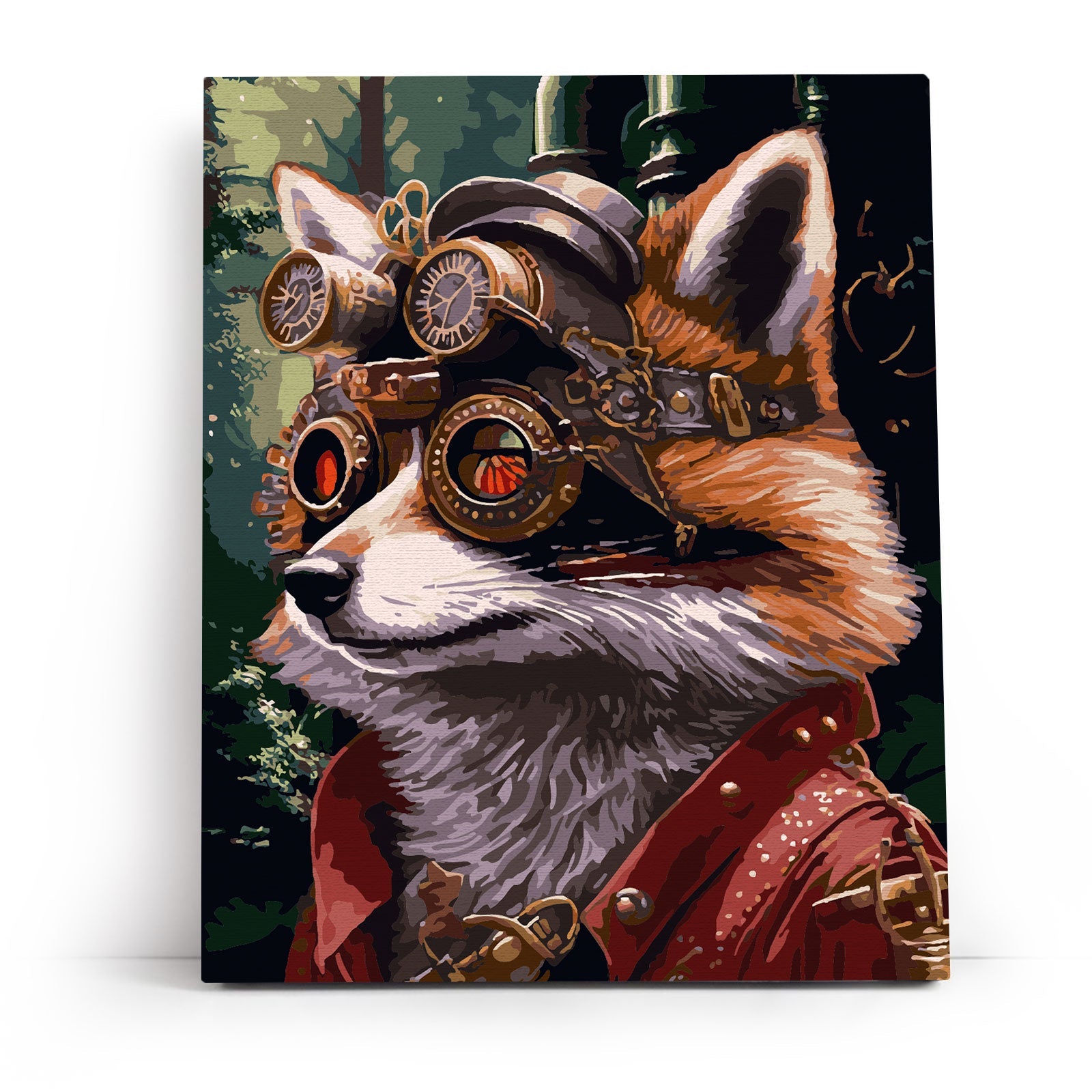 Paint by Numbers 40x50 cm | Steampunk racoon (MG2469e) – Painting by numbers | Varvikas.Shop