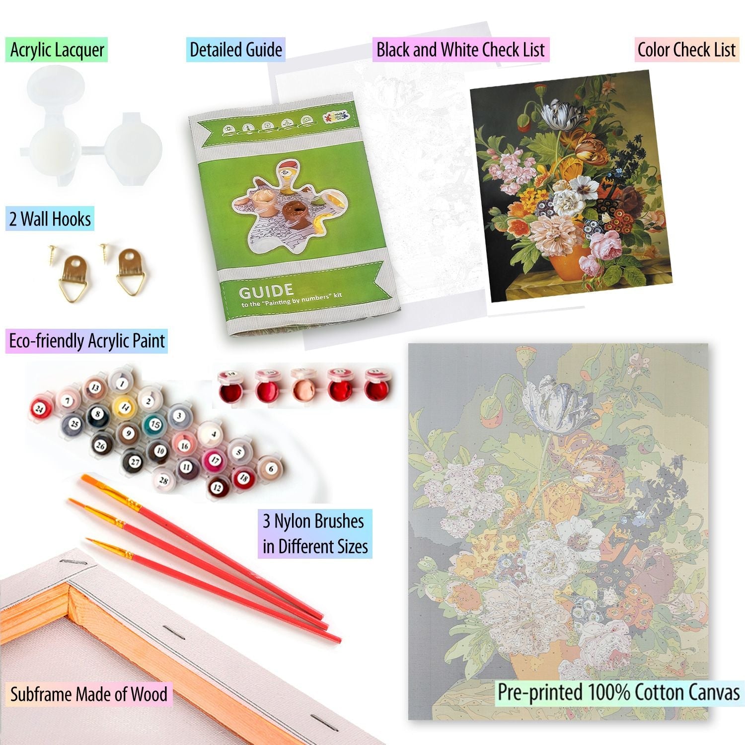 Paint by Numbers 40x50 cm | Summer Bouquet in a Vase (MG2303e) – Painting by numbers | Varvikas.Shop