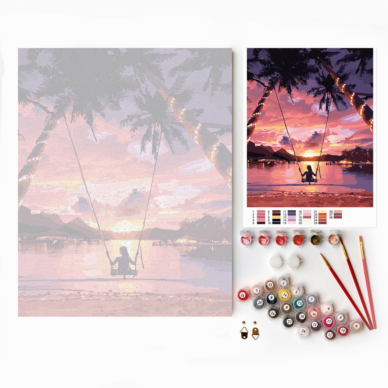 Paint by Numbers 40x50 cm | Swing in sunset (MG2483e) – Painting by numbers | Varvikas.Shop