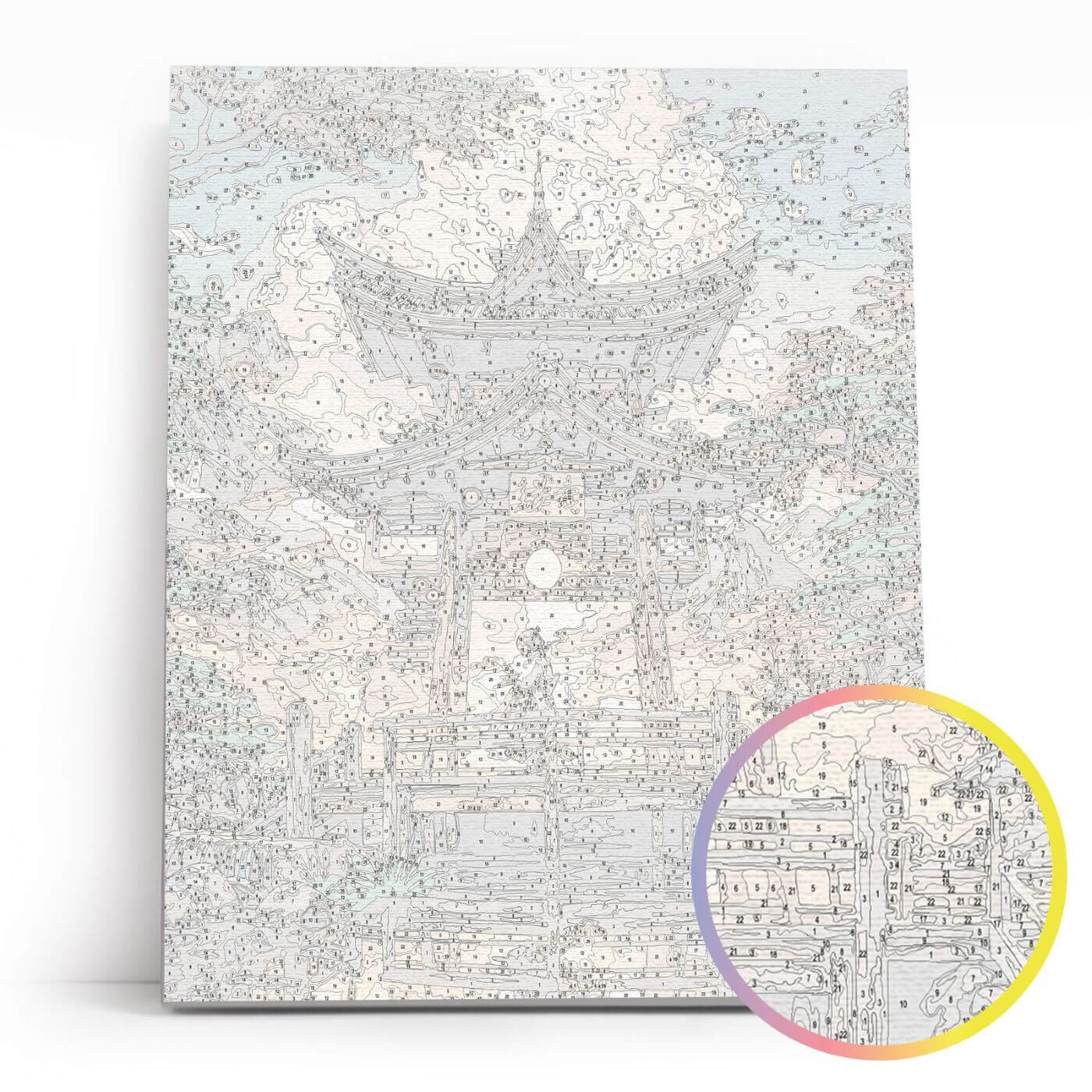 Paint by Numbers 40x50 cm | Temple in the Mountains (MG2505e) – Painting by numbers | Varvikas.Shop