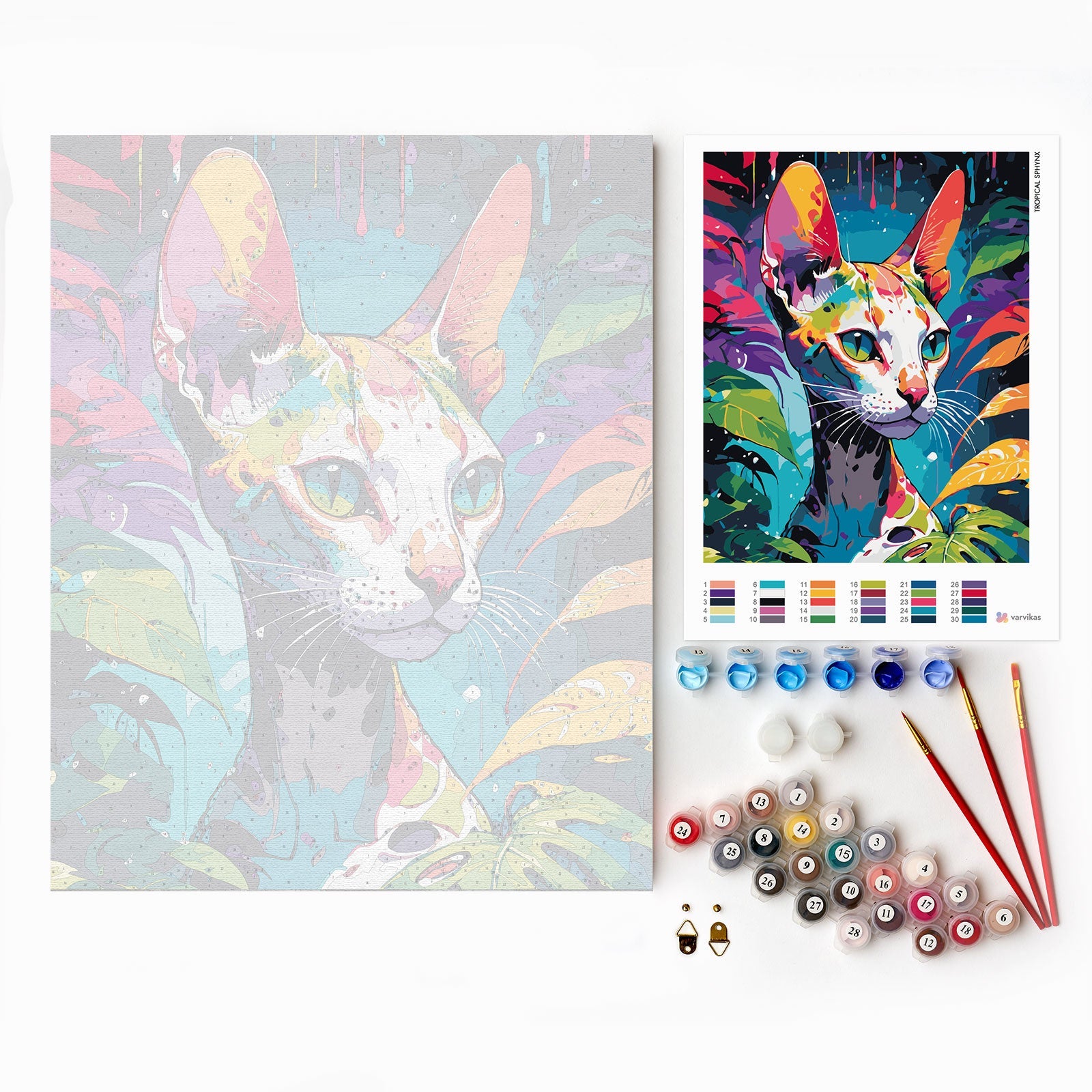 Paint by Numbers 40x50 cm | Tropical Sphynx (MG2493e) – Painting by numbers | Varvikas.Shop