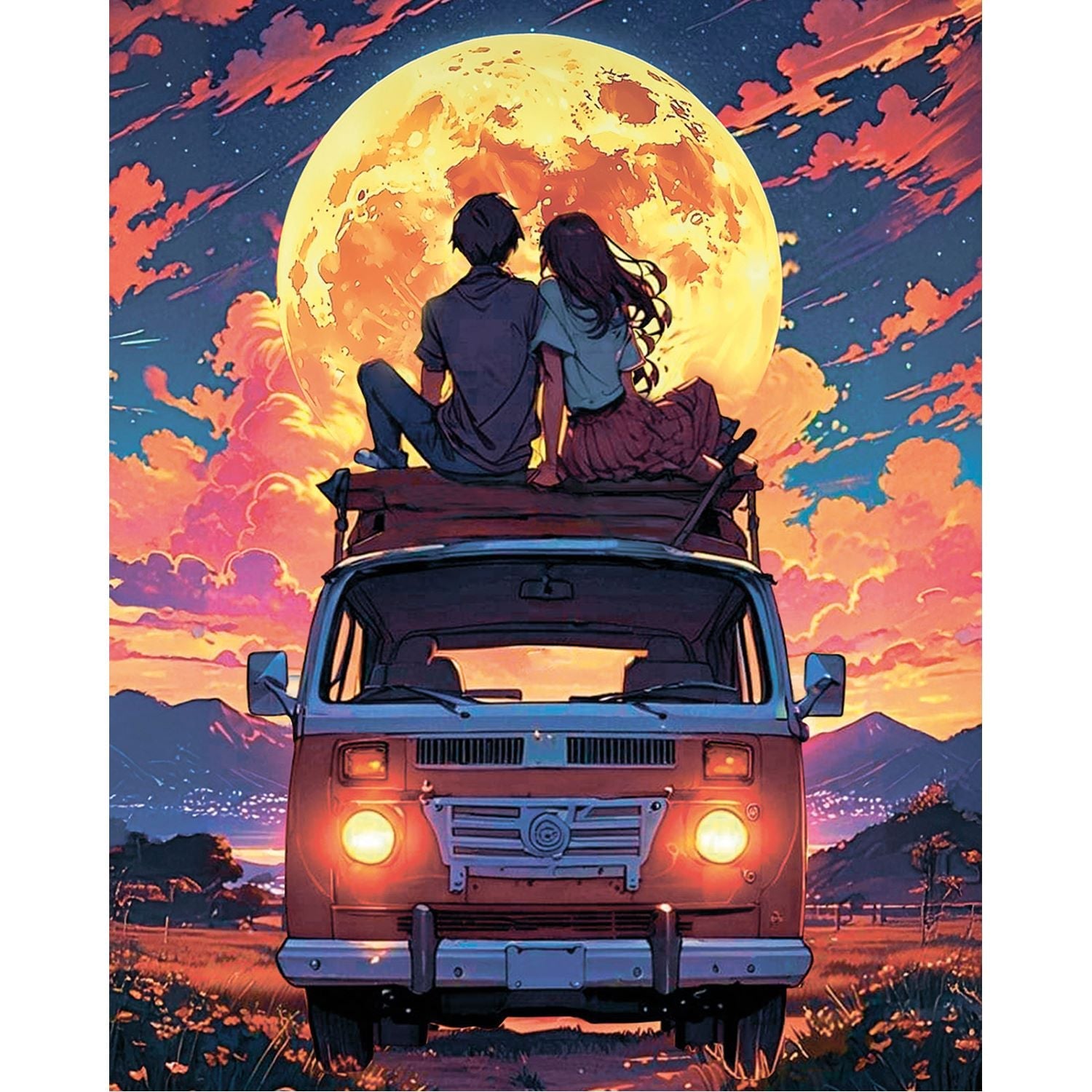 Paint by Numbers 40x50 cm | Under the Full Moon (MG2510e) – Painting by numbers | Varvikas.Shop