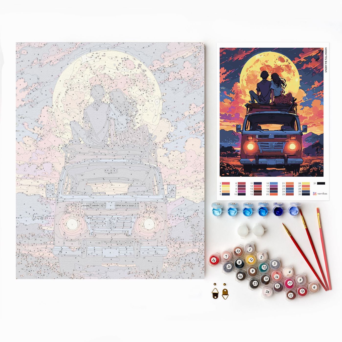 Paint by Numbers 40x50 cm | Under the Full Moon (MG2510e) – Painting by numbers | Varvikas.Shop