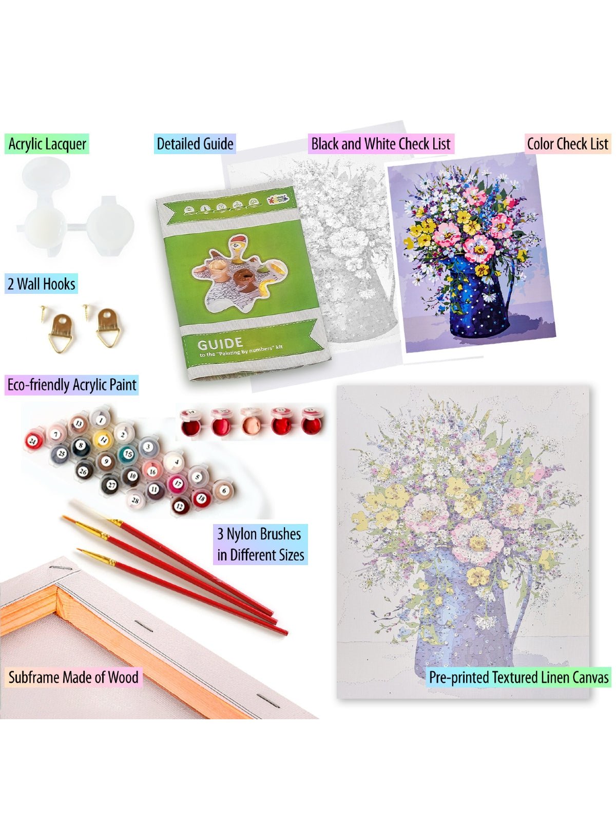 Paint by Numbers 40x50 cm | Wildflower Bouquet (MG2180e) – Painting by numbers | Varvikas.Shop