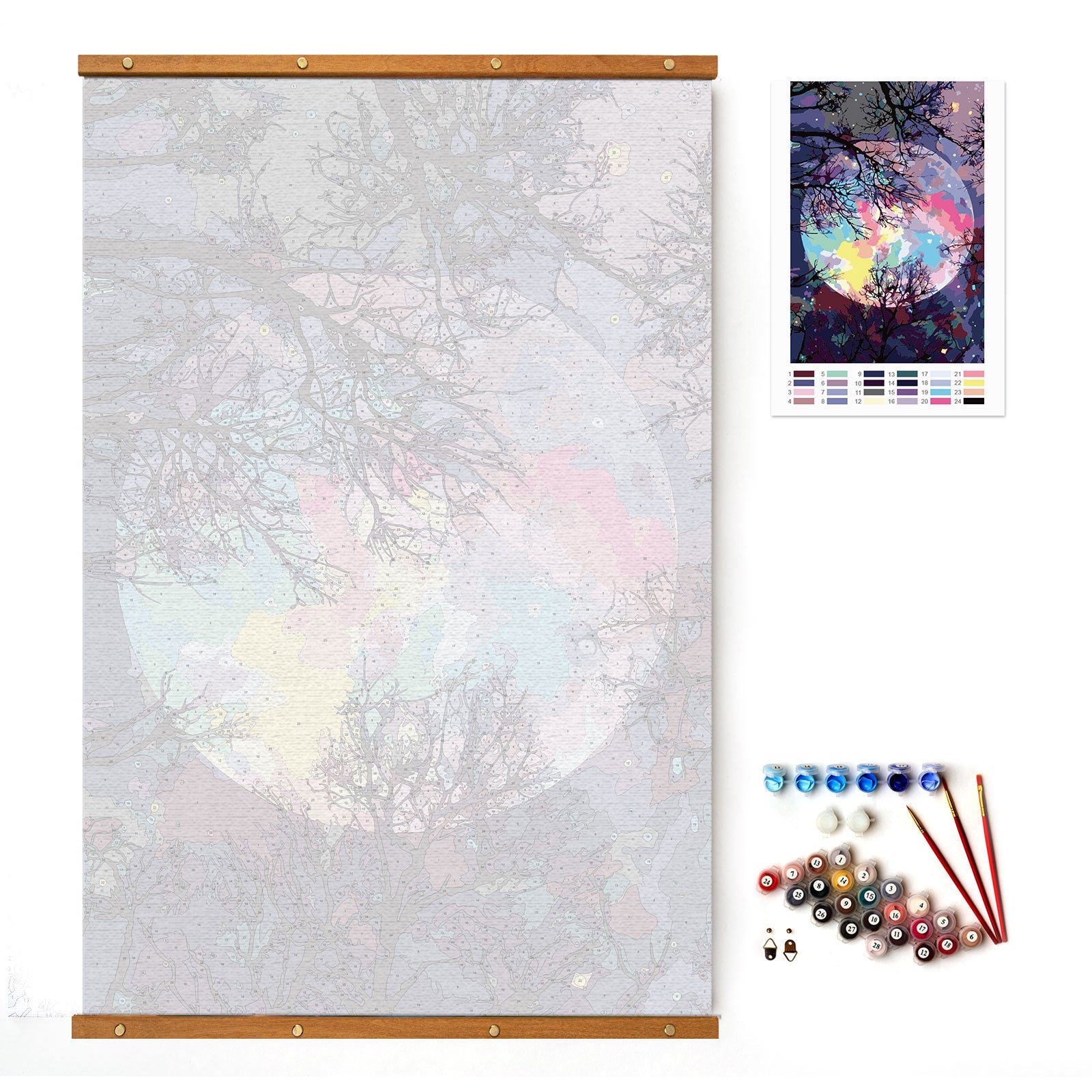 Paint by Numbers 60x90 cm | The Moonlight (MMT001e) – Painting by numbers | Varvikas.Shop