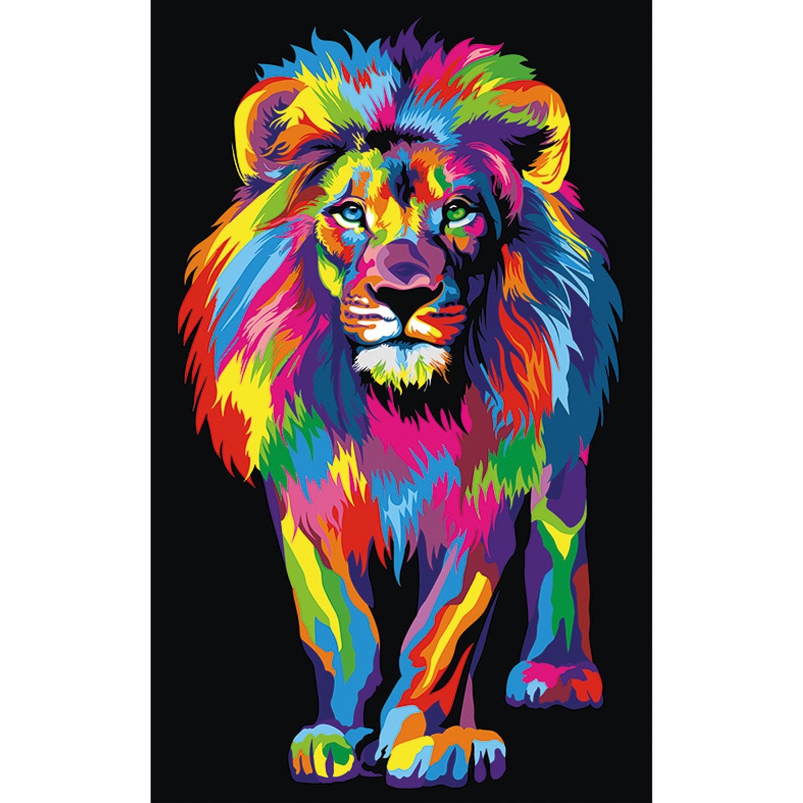Paint by Numbers 75x120 cm | Colorful lion (MMZ06e) – Painting by numbers | Varvikas.Shop