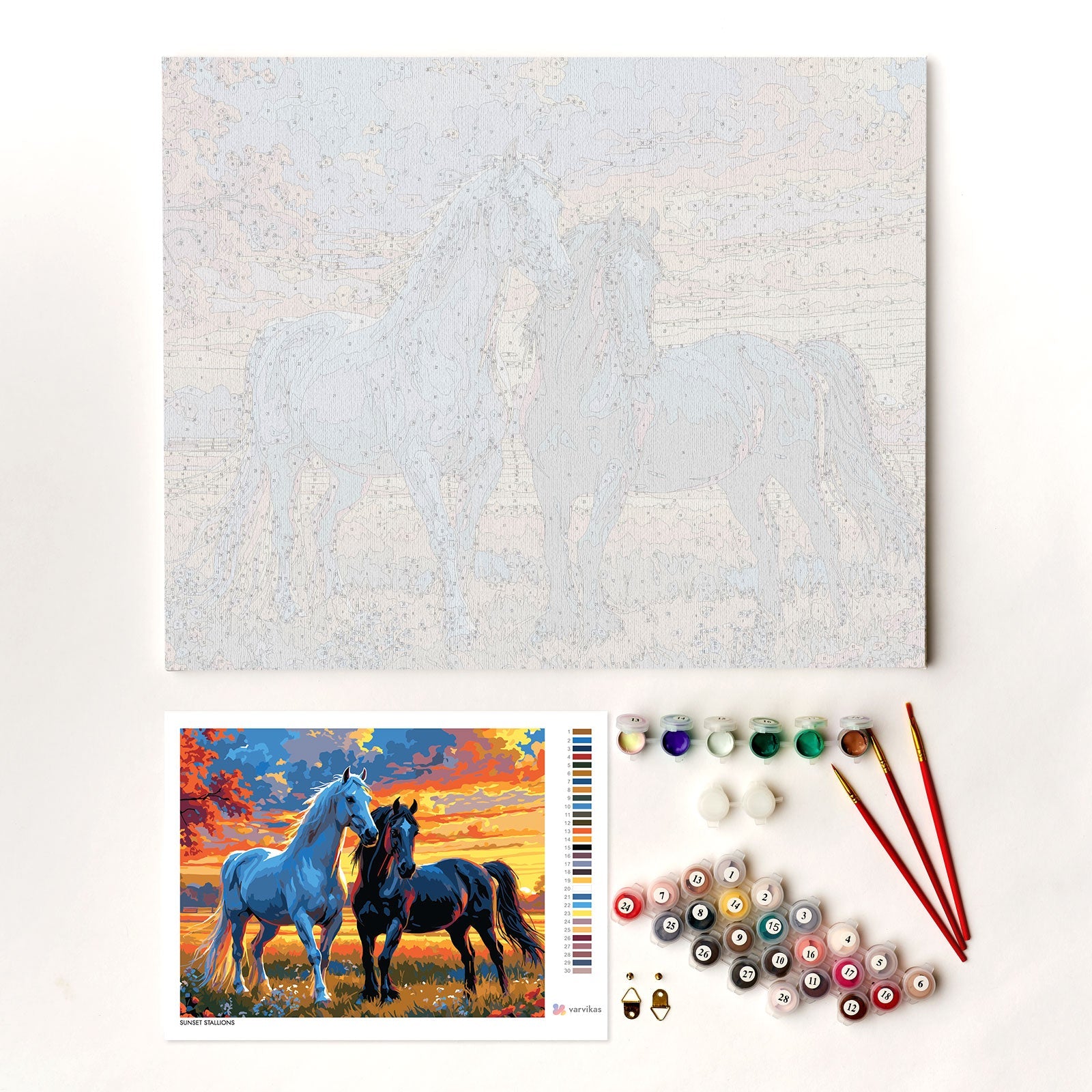 Painting by numbers - MG2534e - Sunset Stallions – Painting by numbers | Varvikas.Shop