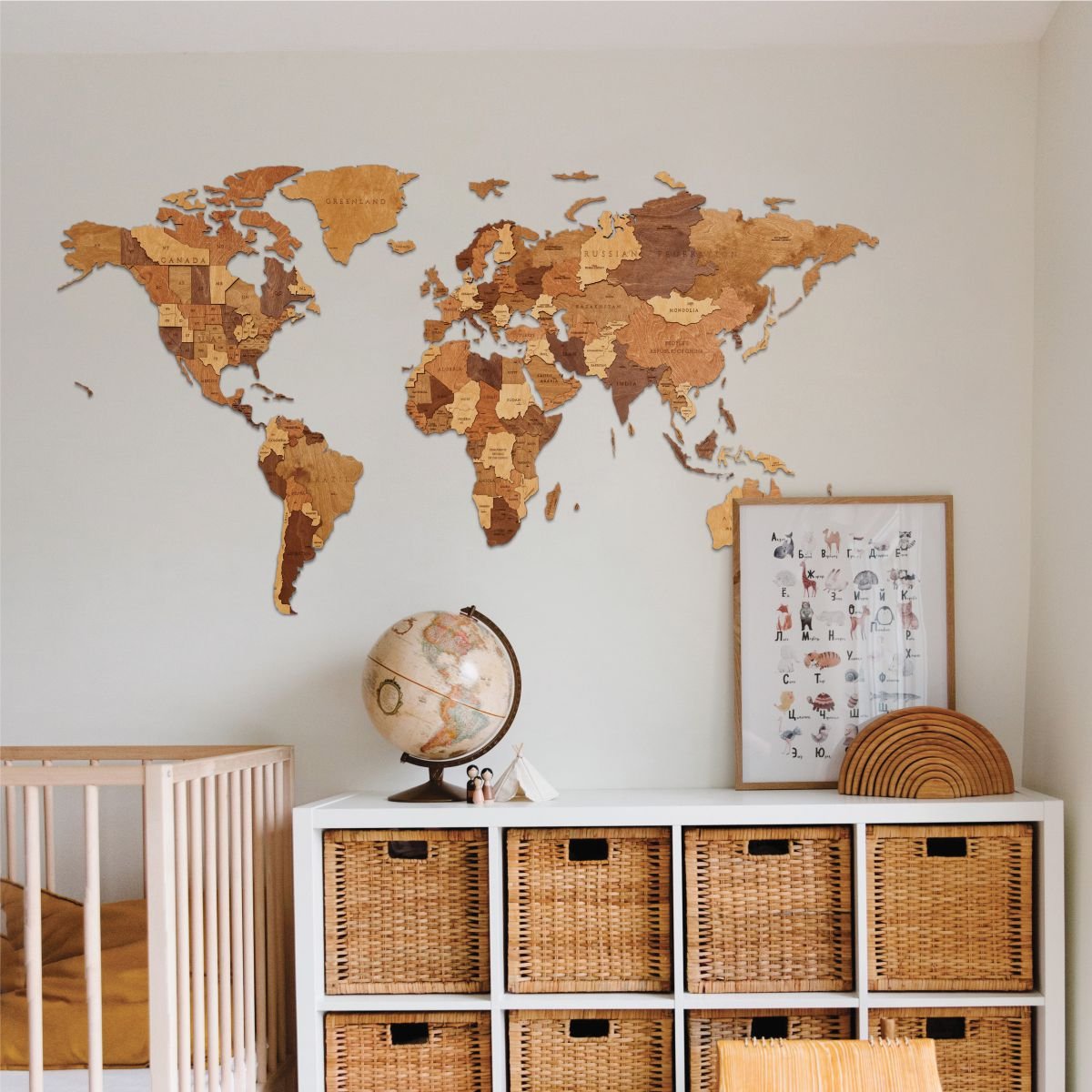 Wooden constructor - BEW001e - World Map Medium – Wooden constructors | Varvikas.Shop