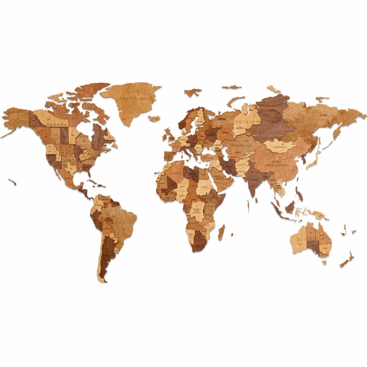 Wooden constructor - BEW001e - World Map Medium – Wooden constructors | Varvikas.Shop