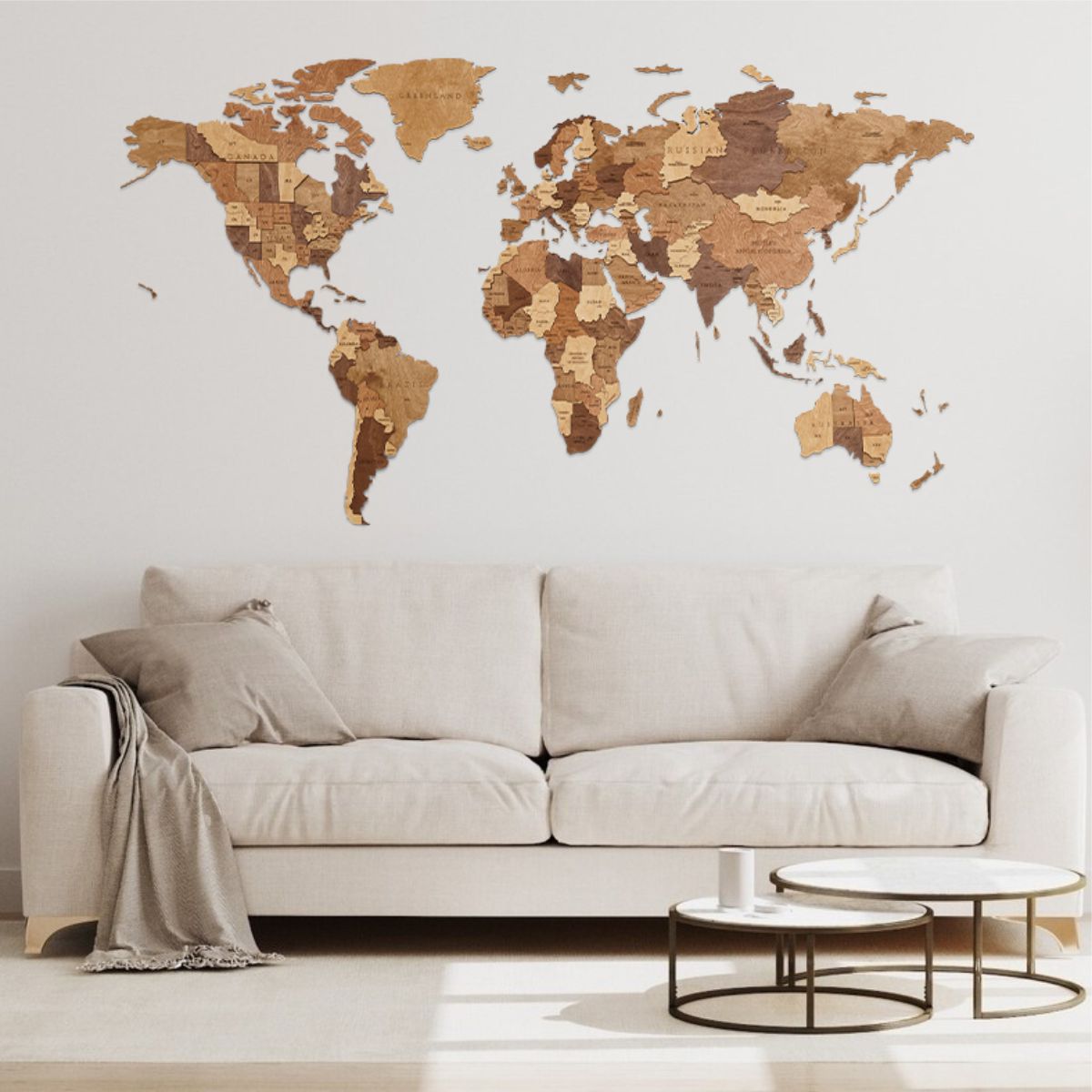 Wooden constructor - BEW001e - World Map Medium – Wooden constructors | Varvikas.Shop