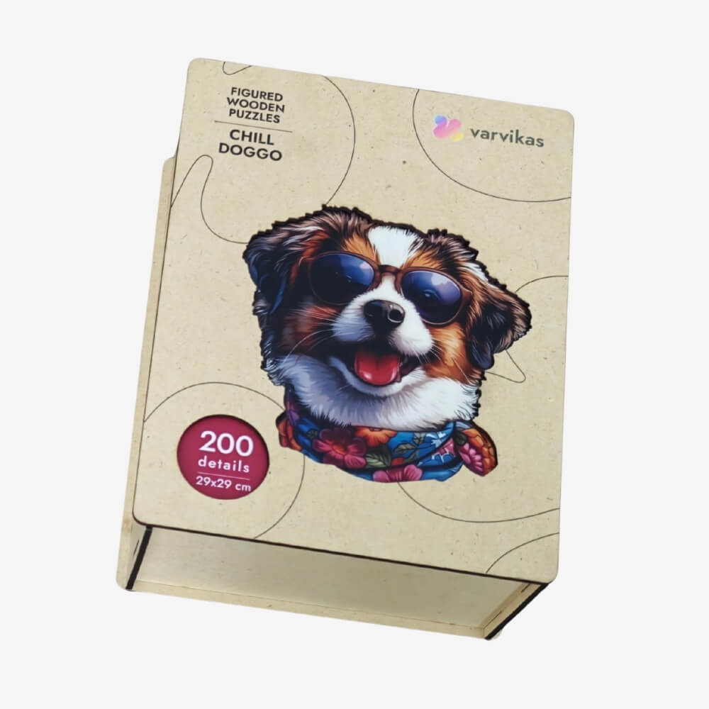 Wooden Jigsaw Puzzle 200 pcs | Chill Doggo (PW039e) – Wooden puzzles | Varvikas.Shop