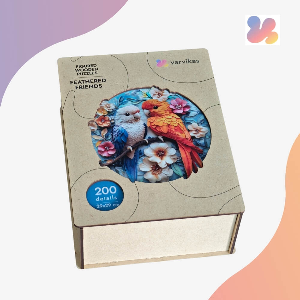 Wooden Jigsaw Puzzle 200 pcs | Feathered Friends (PW041e) – Wooden puzzles | Varvikas.Shop