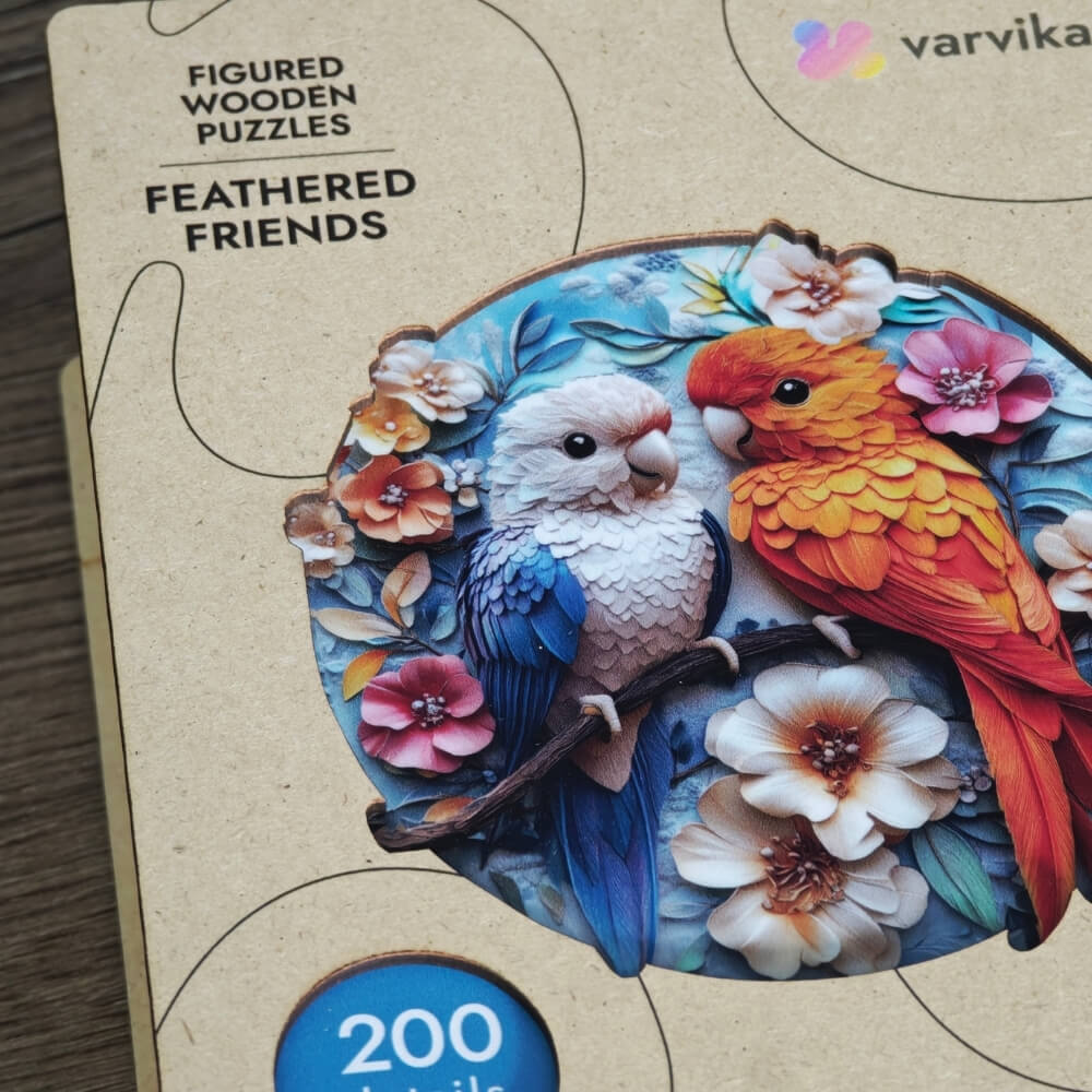 Wooden Jigsaw Puzzle 200 pcs | Feathered Friends (PW041e) – Wooden puzzles | Varvikas.Shop