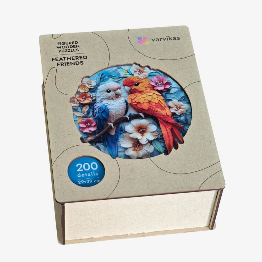 Wooden Jigsaw Puzzle 200 pcs | Feathered Friends (PW041e) – Wooden puzzles | Varvikas.Shop