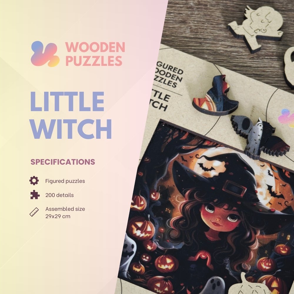 Wooden Jigsaw Puzzle 200 pcs | Little Witch (PW050e) – Wooden puzzles | Varvikas.Shop