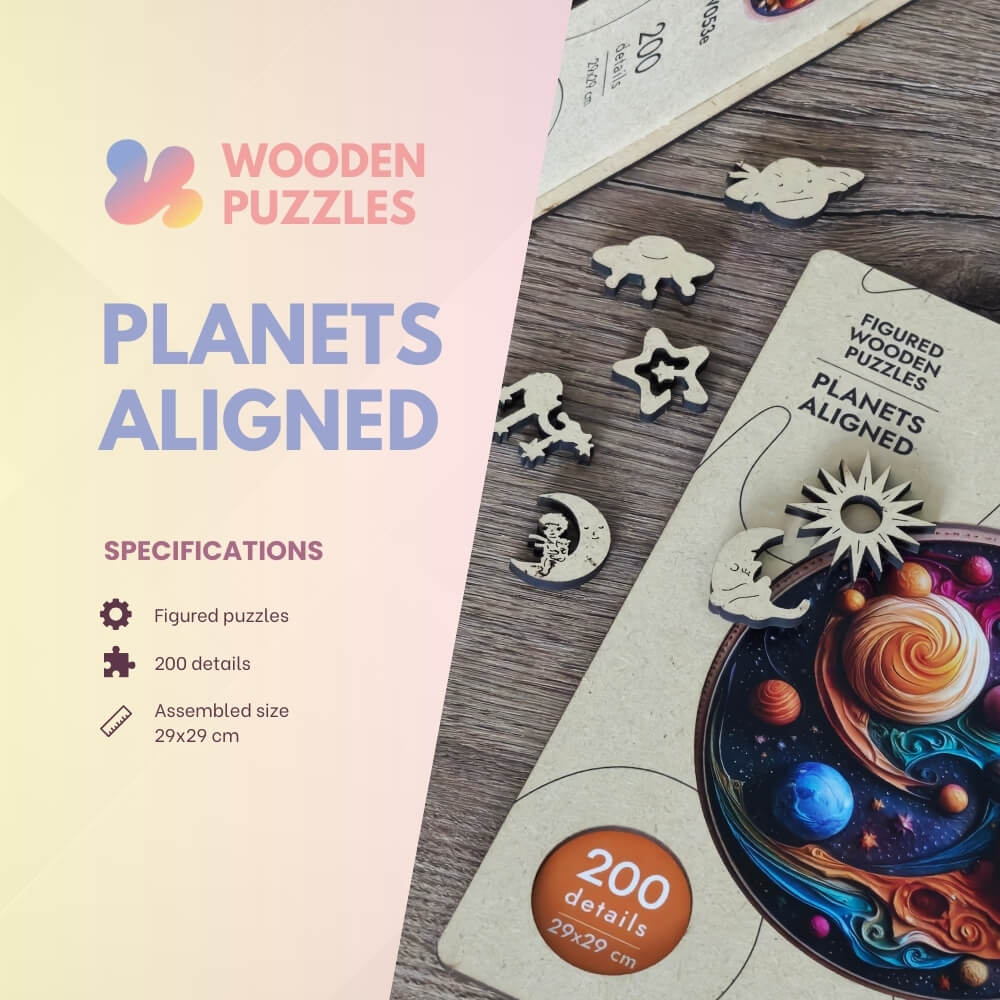 Wooden Jigsaw Puzzle 200 pcs | Planets Aligned (PW053e) – Wooden puzzles | Varvikas.Shop